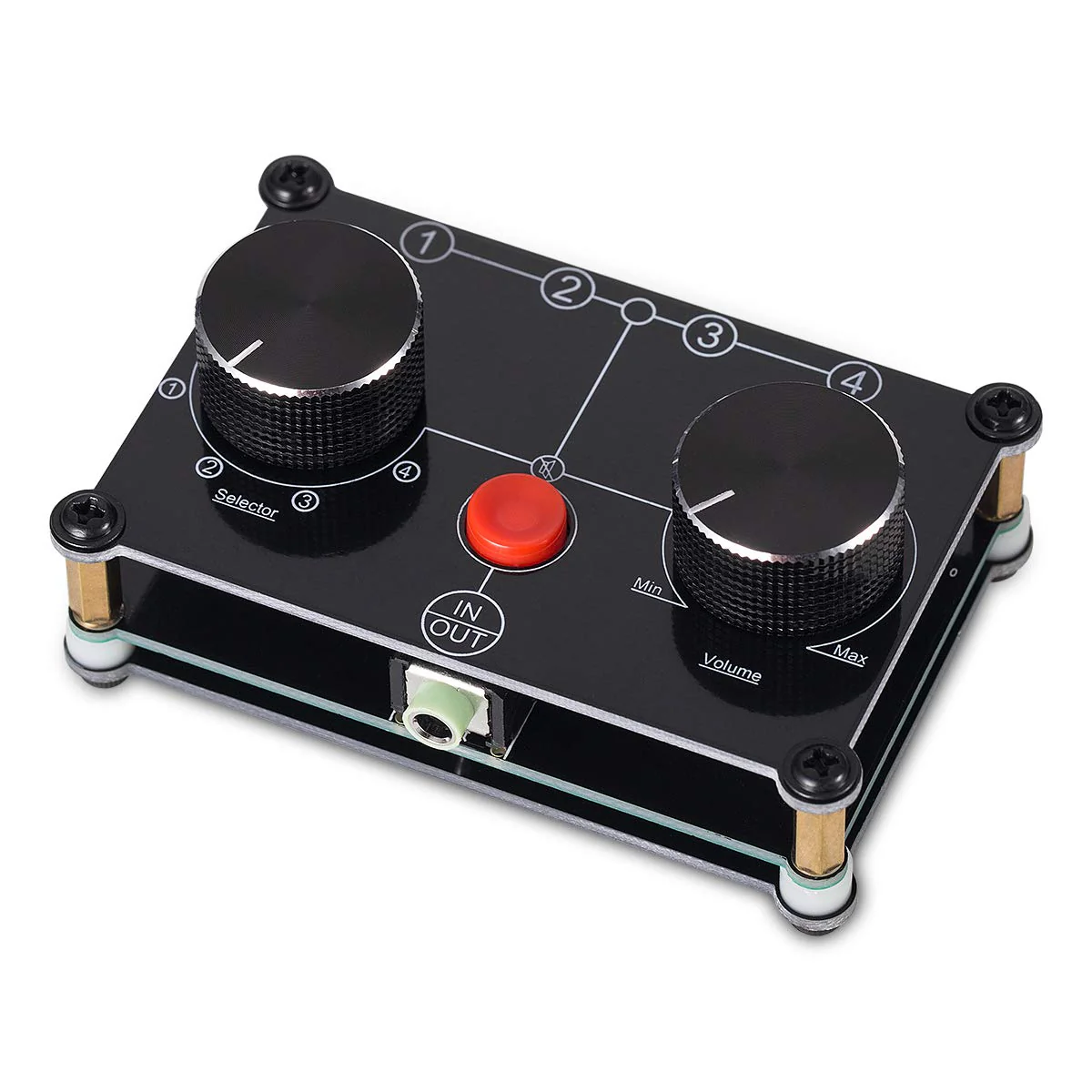 Little Bear MC104 Mini Audio Switcher, 4-Way 3.5mm AUX Stereo Passive Selector, Switch Box Splitter for PC/Player/Headphone/Amplifier/Speaker - Image 2