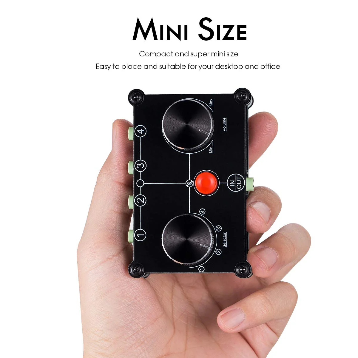 Little Bear MC104 Mini Audio Switcher, 4-Way 3.5mm AUX Stereo Passive Selector, Switch Box Splitter for PC/Player/Headphone/Amplifier/Speaker - Image 6