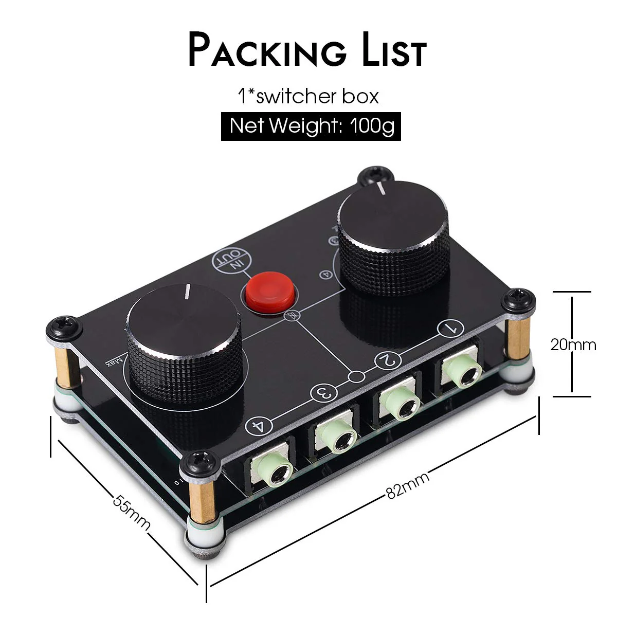 Little Bear MC104 Mini Audio Switcher, 4-Way 3.5mm AUX Stereo Passive Selector, Switch Box Splitter for PC/Player/Headphone/Amplifier/Speaker - Image 7