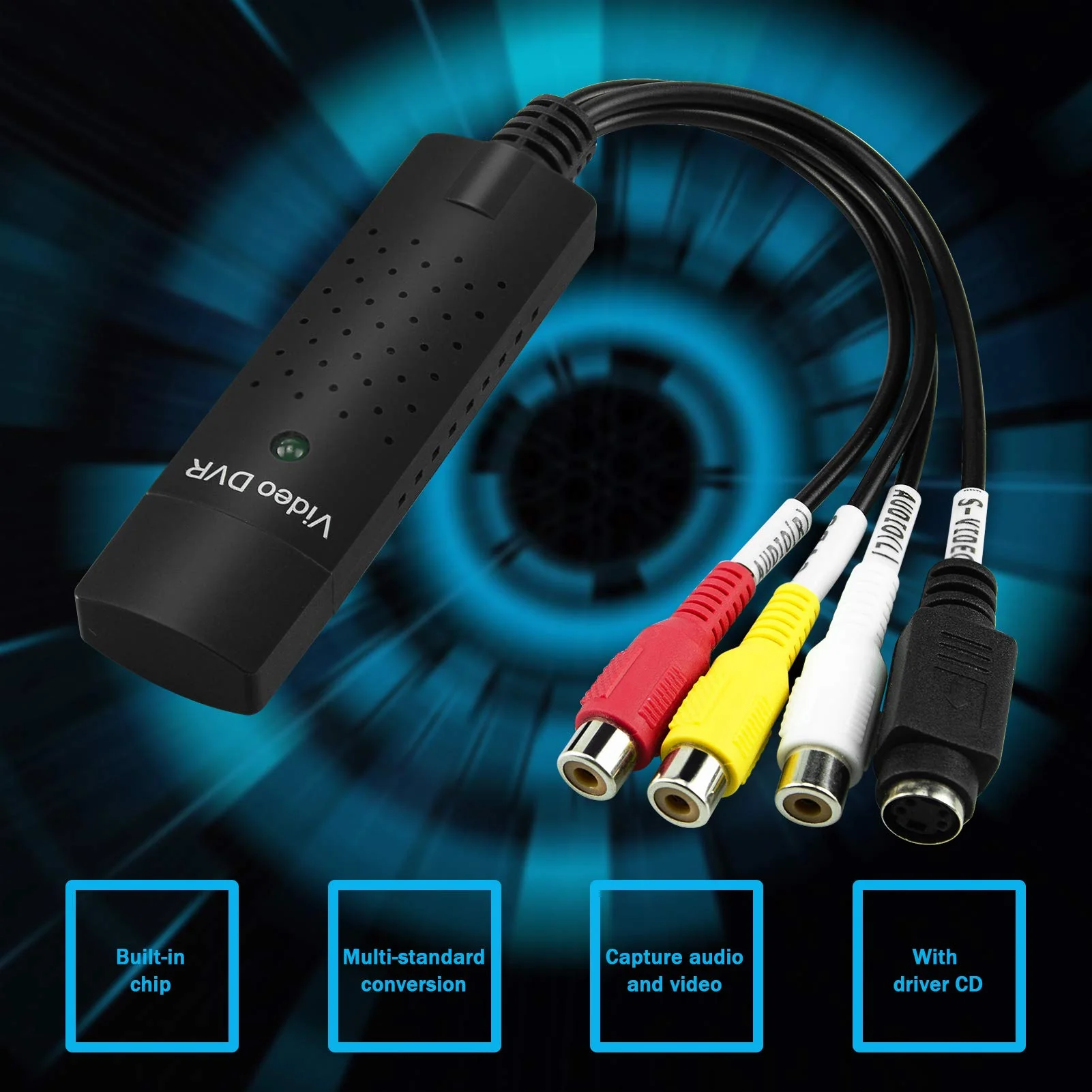 Little World USB 2.0 Audio/Video Converter, Video Capture Card VHS Box VHS VCR TV to Digital Converter, Windows 2000/XP/Vista/7/8/10/11/Mac - Image 4