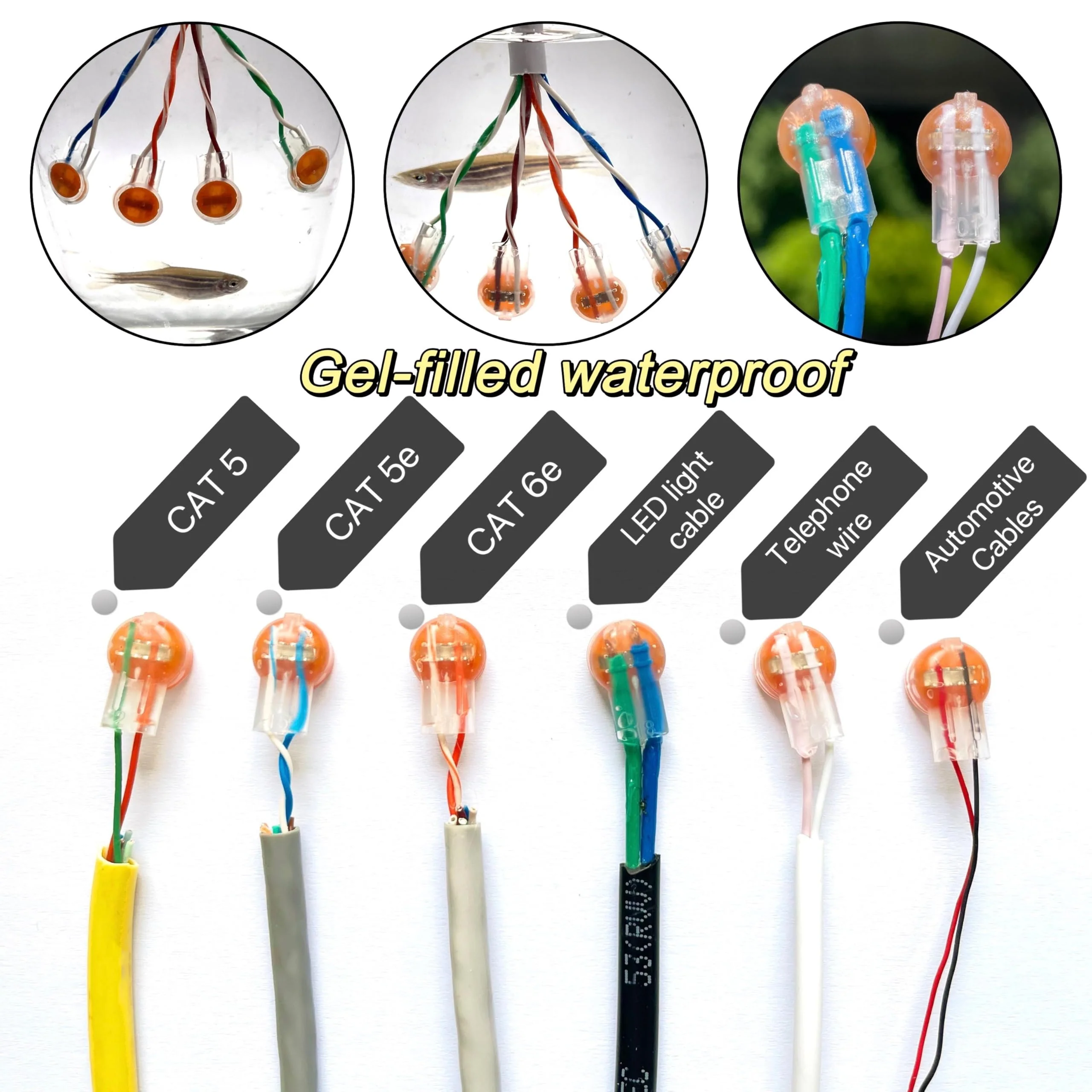 LIUJINCAN 100PCS UY2 K2 Gel-Filled Waterproof IDC Network Cable Telephone Wire Splice Connectors, Double-Blade Moisture Proof Butt for Weak Current Wire Connections 100 - Image 2