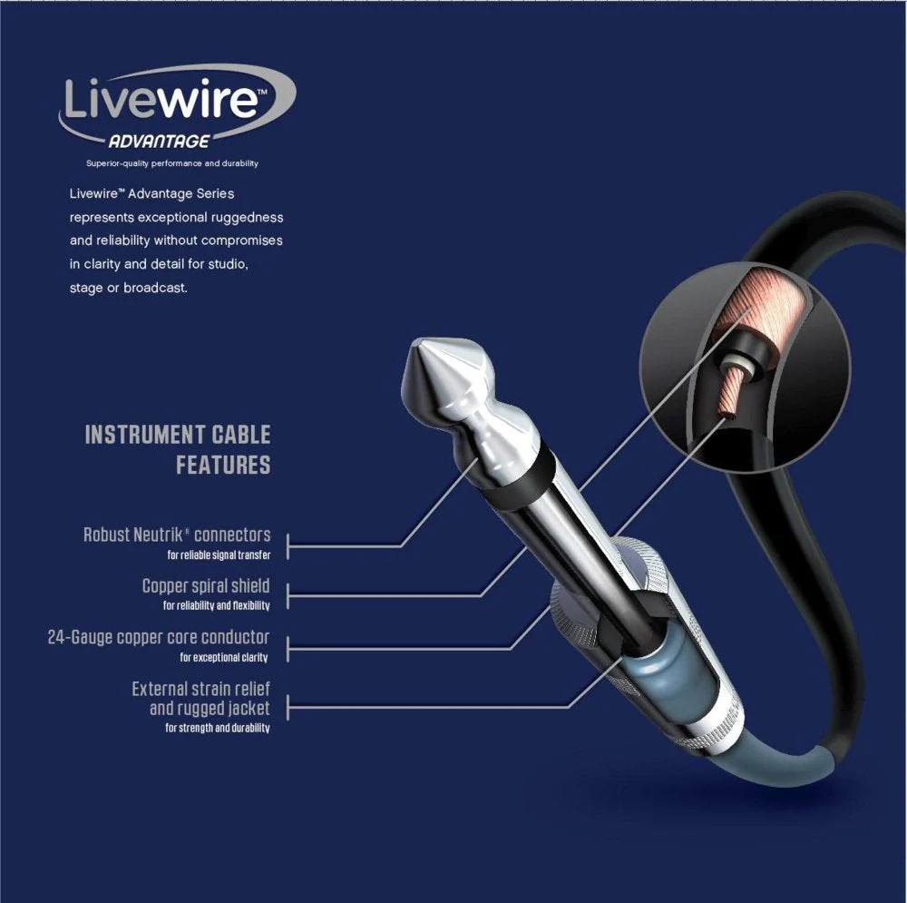 Livewire Advantage Instrument Cable 10 ft. Black - Image 2