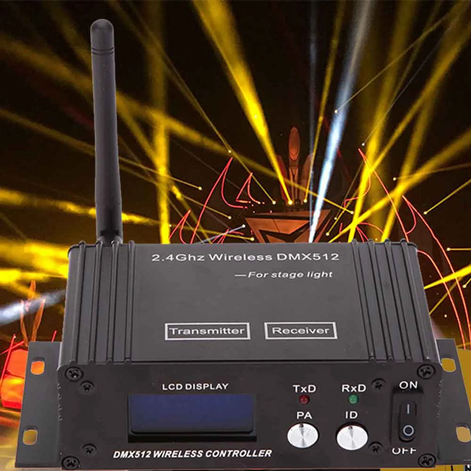 Lixada DMX 512 Controller 2.4G Wireless Transmitter Receiver LCD Display Power Adjustable Repeater Lighting Dimmer Controller for Disco DJ Party Light - Image 7
