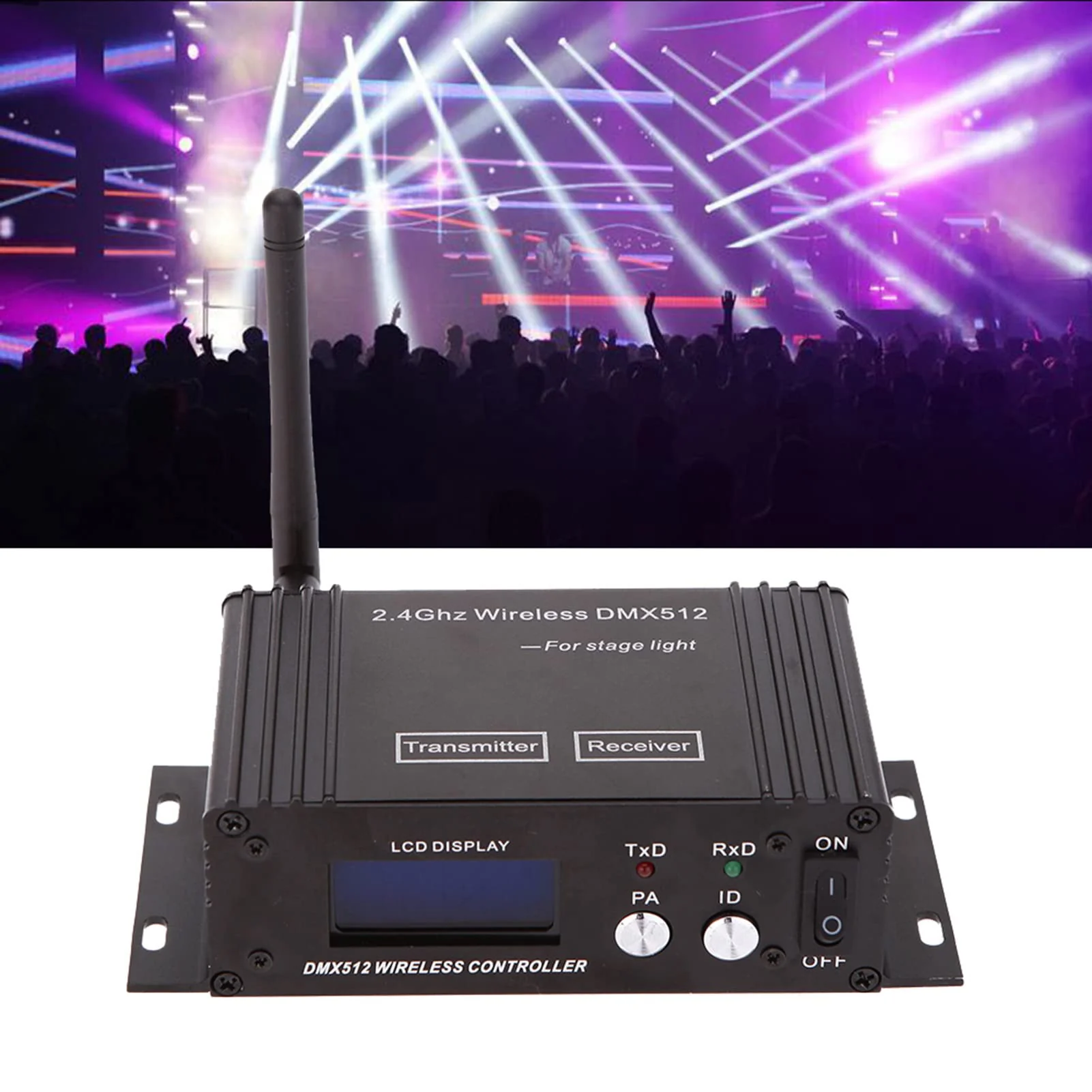 Lixada DMX 512 Controller 2.4G Wireless Transmitter Receiver LCD Display Power Adjustable Repeater Lighting Dimmer Controller for Disco DJ Party Light - Image 8