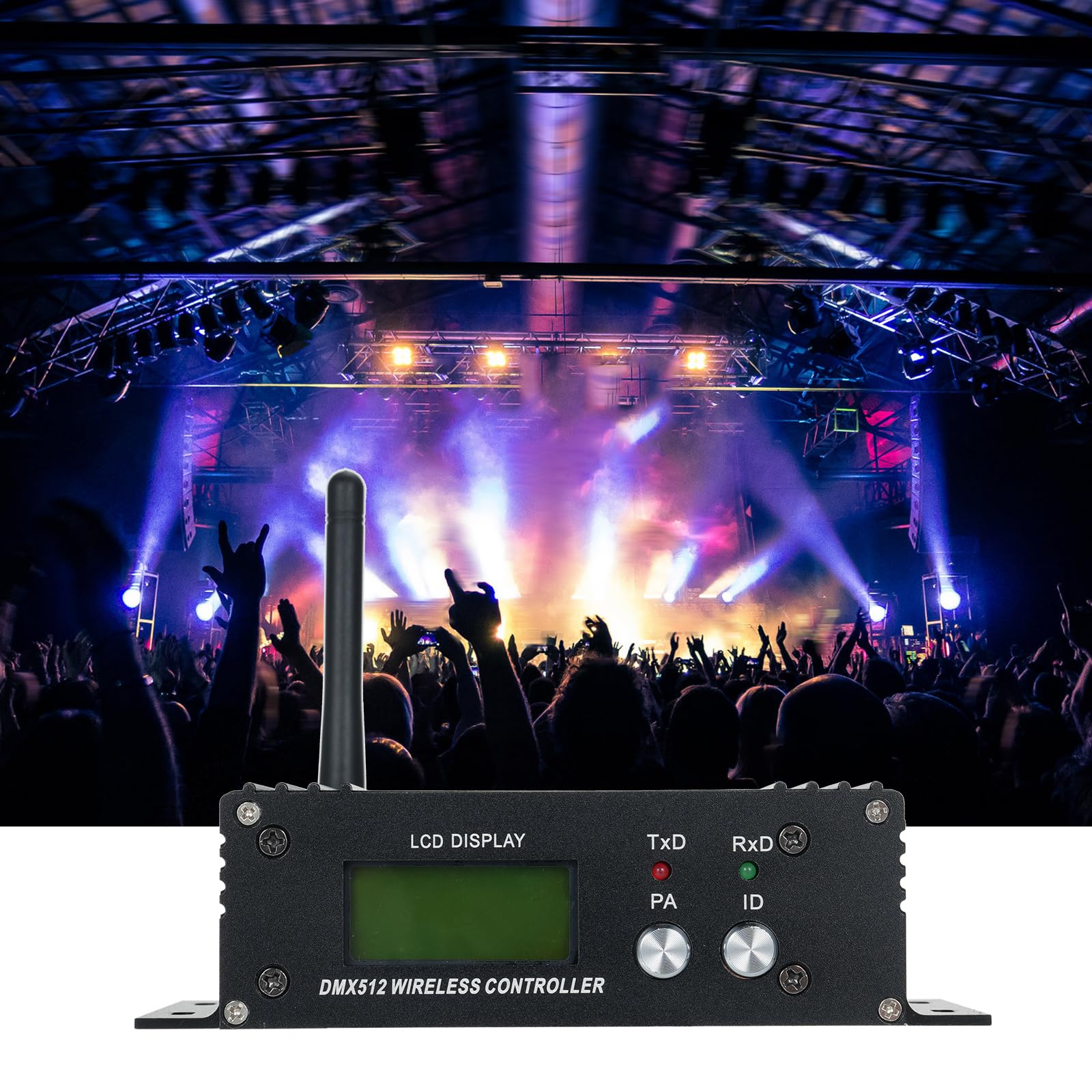 LIXADA DMX512 2.4G Wireless Controller Transmitter Receiver Adjustable Repeater Lighting Controller LCD Display Power 35 Groups ID Coding for Party DJ Show Club LED Stage Disco KTV Stage Light - Image 6