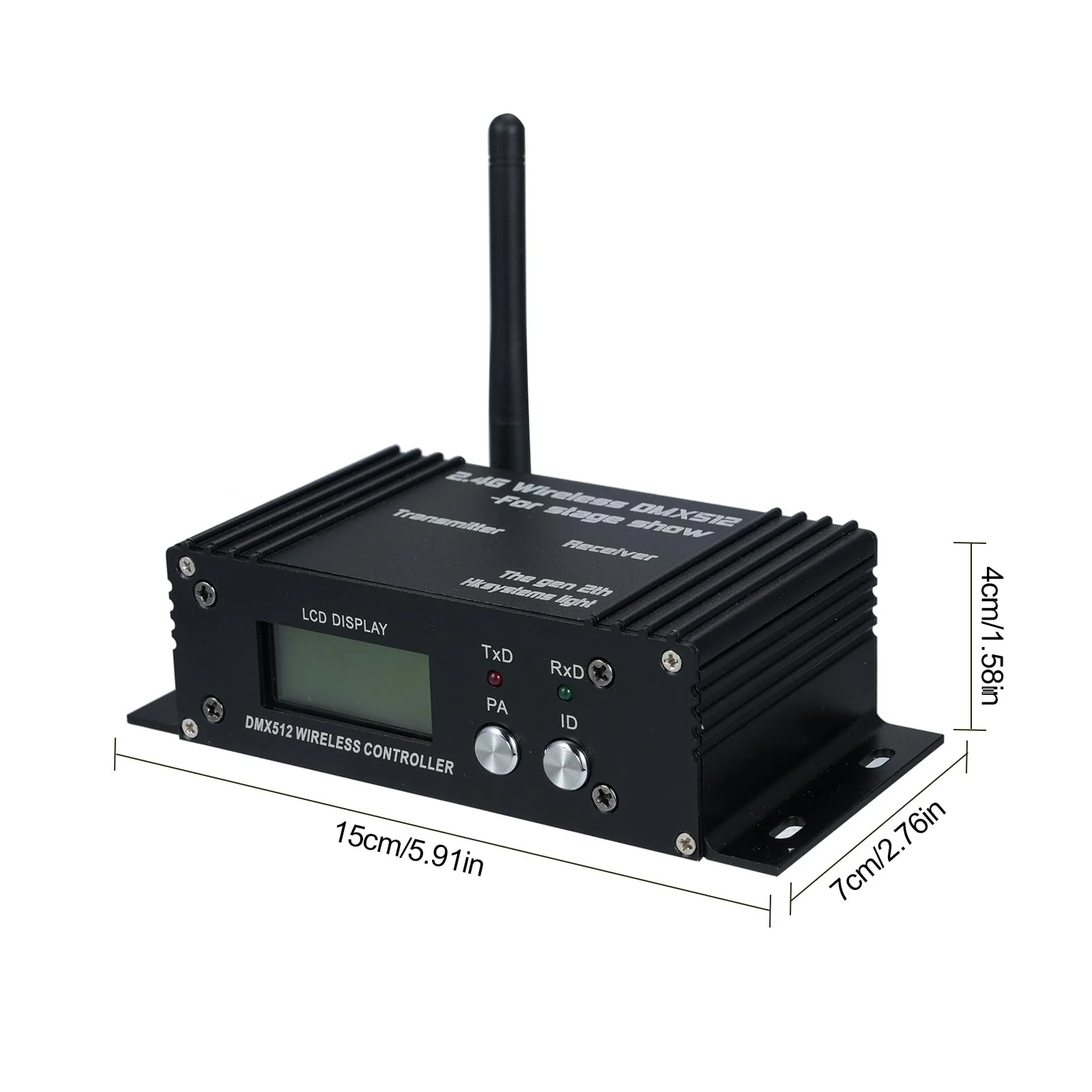 LIXADA DMX512 2.4G Wireless Controller Transmitter Receiver Adjustable Repeater Lighting Controller LCD Display Power 35 Groups ID Coding for Party DJ Show Club LED Stage Disco KTV Stage Light - Image 7