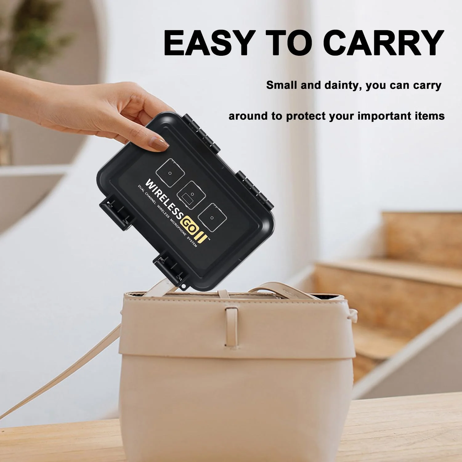 Liyirui Microphone Case, Wireless Lavalier Microphone Storage Case with Foam,Portable Case for Wireless GO II Dual Channel Compact Digital Wireless Microphone,Waterproof Safety Box,Compact - Image 6