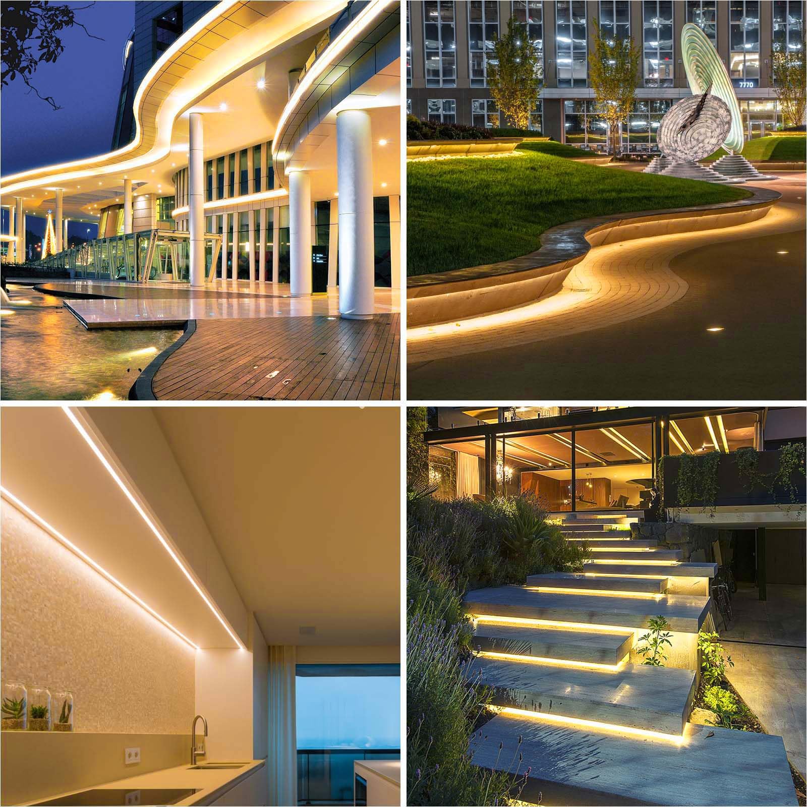 LLTOP COB LED Strip Lights Waterproof IP67 DC24v Warm White 3000K 16.4ft/5m High CRI 92Ra+ Outdoor LED Tape Lighting DIY Cuttable for Bedroom Kitchen Cabinet Shelf (Power Supply Not Included) Warm White 3000K (power supply not included) - Image 5