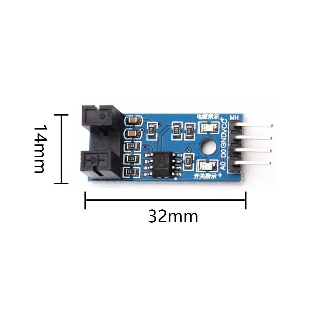 LM393 Speed Measuring Module, Slot Type IR Optocoupler Measuring Comparator 3.3V-5V with Cable, for MCUArduino, Pack of 10 - Image 2