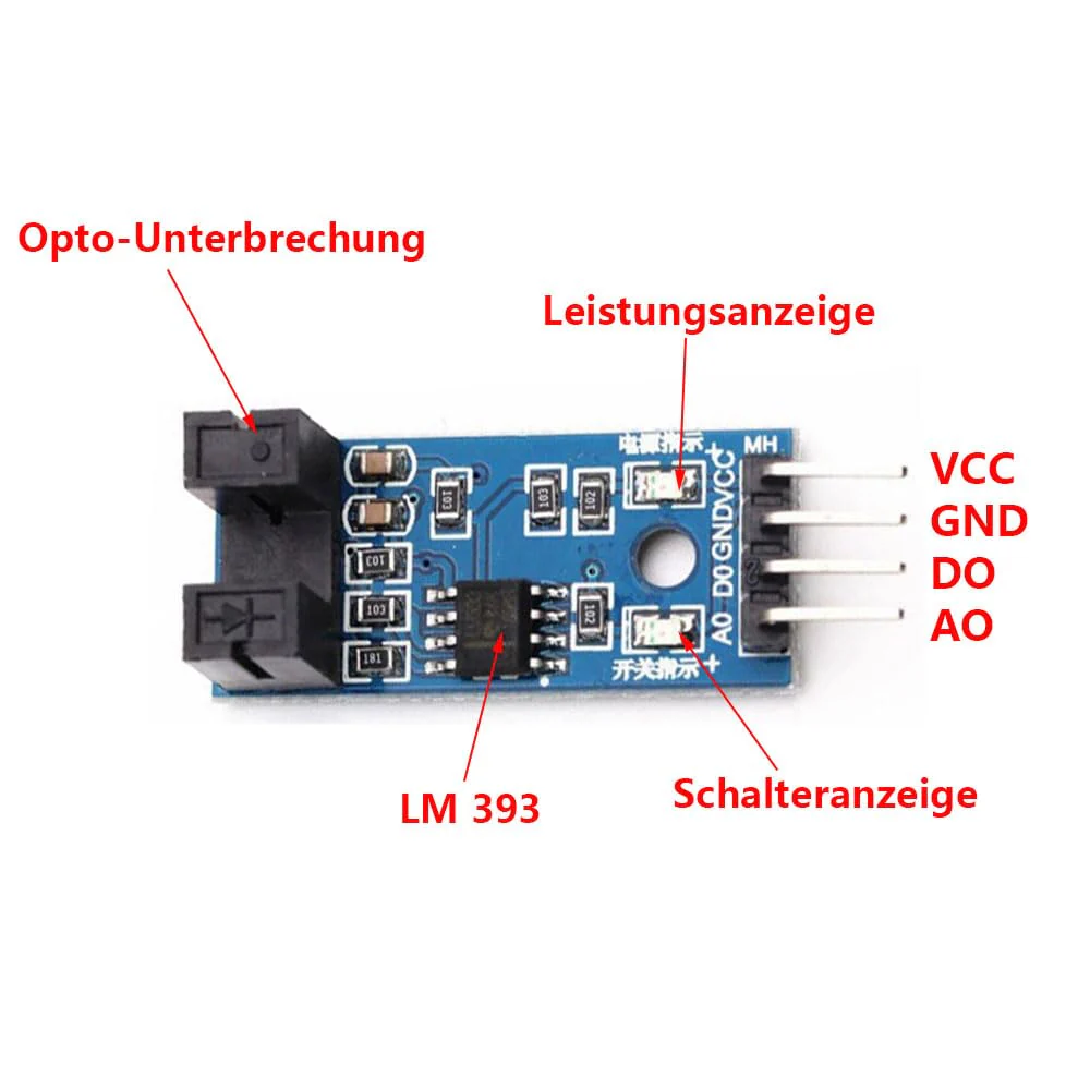 LM393 Speed Measuring Module, Slot Type IR Optocoupler Measuring Comparator 3.3V-5V with Cable, for MCUArduino, Pack of 10 - Image 4