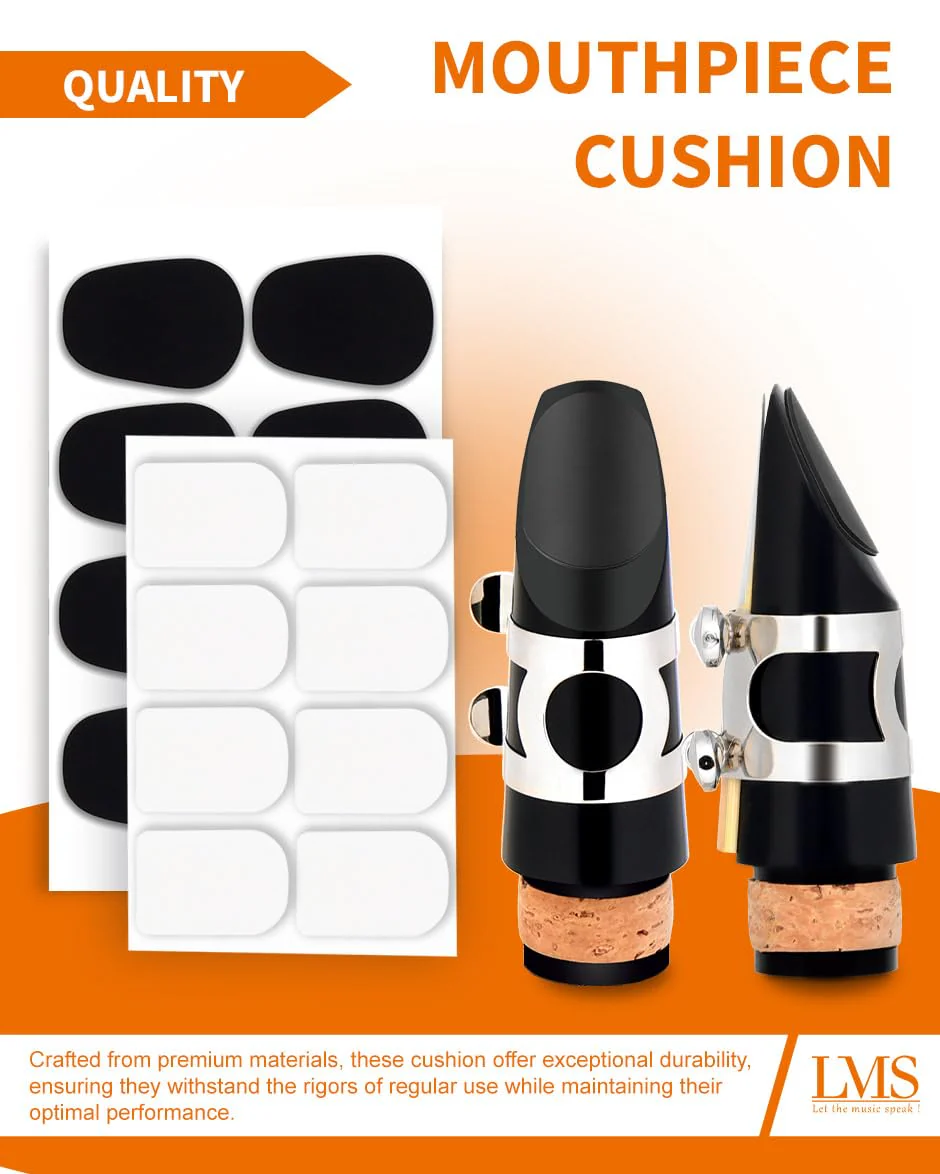 LMS Bb Clarinet Mouthpiece Kit with Case, Clarinet Mouthpiece Accessories Set for Beginners, Clarinet Mouthpiece Metal Ligature 2.5 Reeds Cushions Pads Cap Brush EVA Storage Case - Image 6