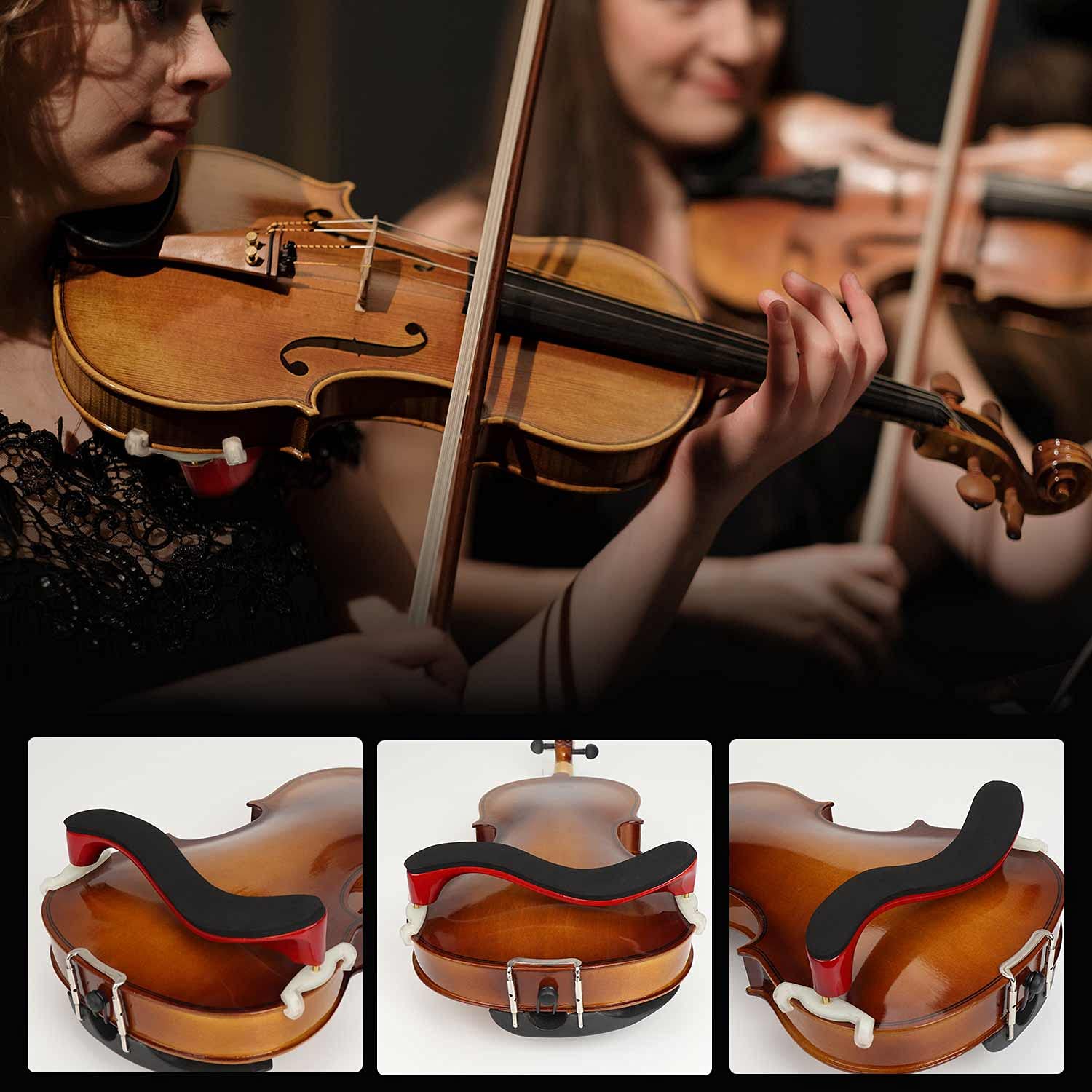 LMS Violin Shoulder Rest for 3/4 Size 4/4 Size, Adjustable Shoulder Rest for Violin, with Height Adjustable Feet Comfortable Foam Pad for Kids Adults (3/4-4/4) 3/4-4/4 - Image 3