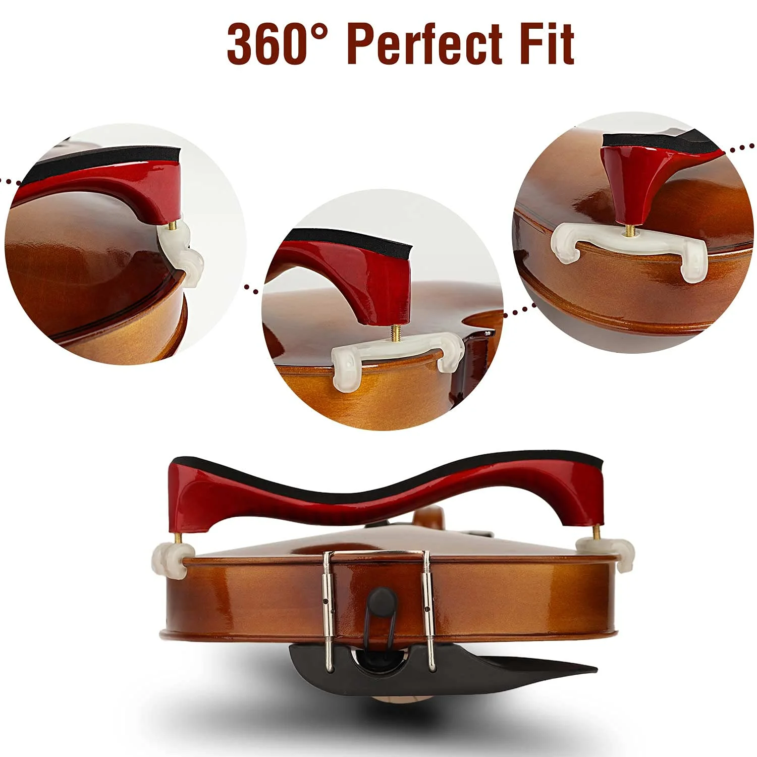 LMS Violin Shoulder Rest for 3/4 Size 4/4 Size, Adjustable Shoulder Rest for Violin, with Height Adjustable Feet Comfortable Foam Pad for Kids Adults (3/4-4/4) 3/4-4/4 - Image 4