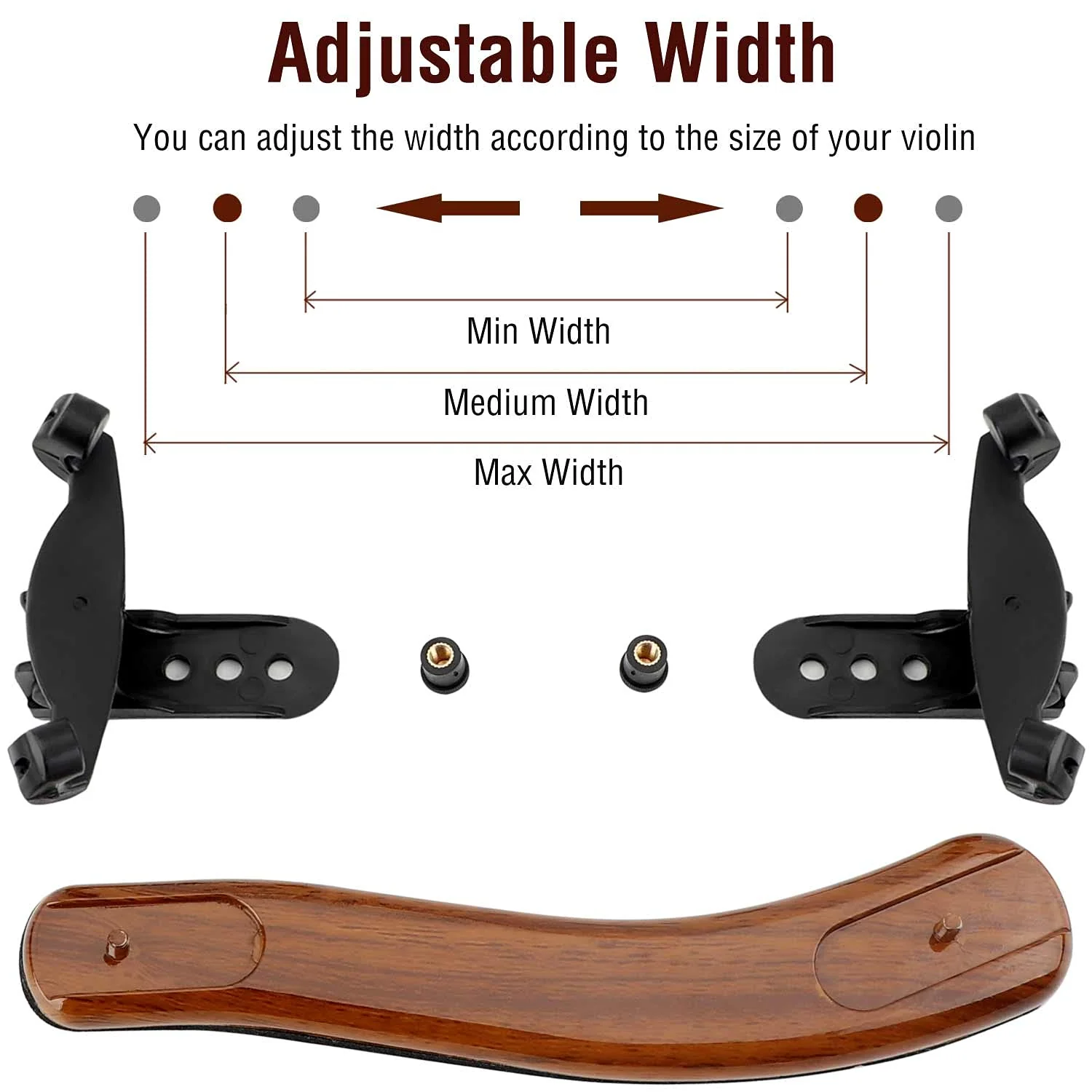 LMS Violin Shoulder Rest for 3/4 Size 4/4 Size Collapsible Shoulder Rest for Violin with Adjustable Feet Comfortable Foam Pad Mute for Kids Adults (3/4-4/4) 3/4-4/4 - Image 5