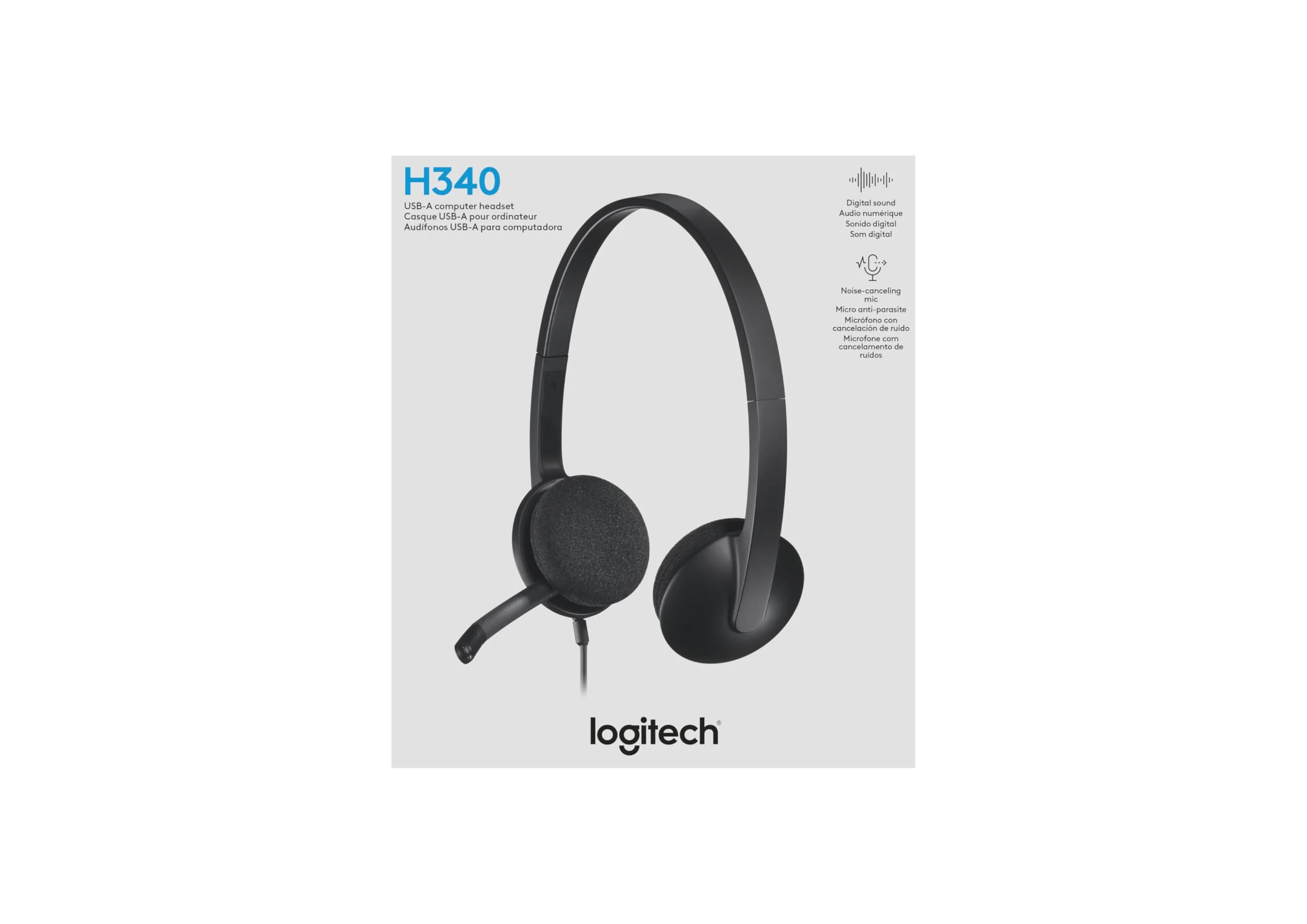 Logitech USB Headset H340, Stereo, USB Headset for Windows and Mac - Black (Pack of 1) Standard Packaging - Image 8