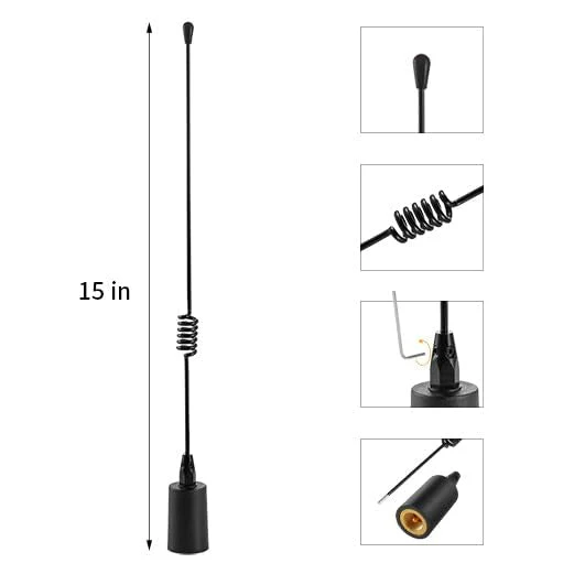 Long Range VHF Marine Radio Antenna 156-163MHz Antenna PL259 Connector with 16.5 Feet Low Loss Coaxial Cable for Midland Uniden Cobra Icom Yaesu Vertex Standard Marine Radio, Eifagur Spring Antenna - Image 2