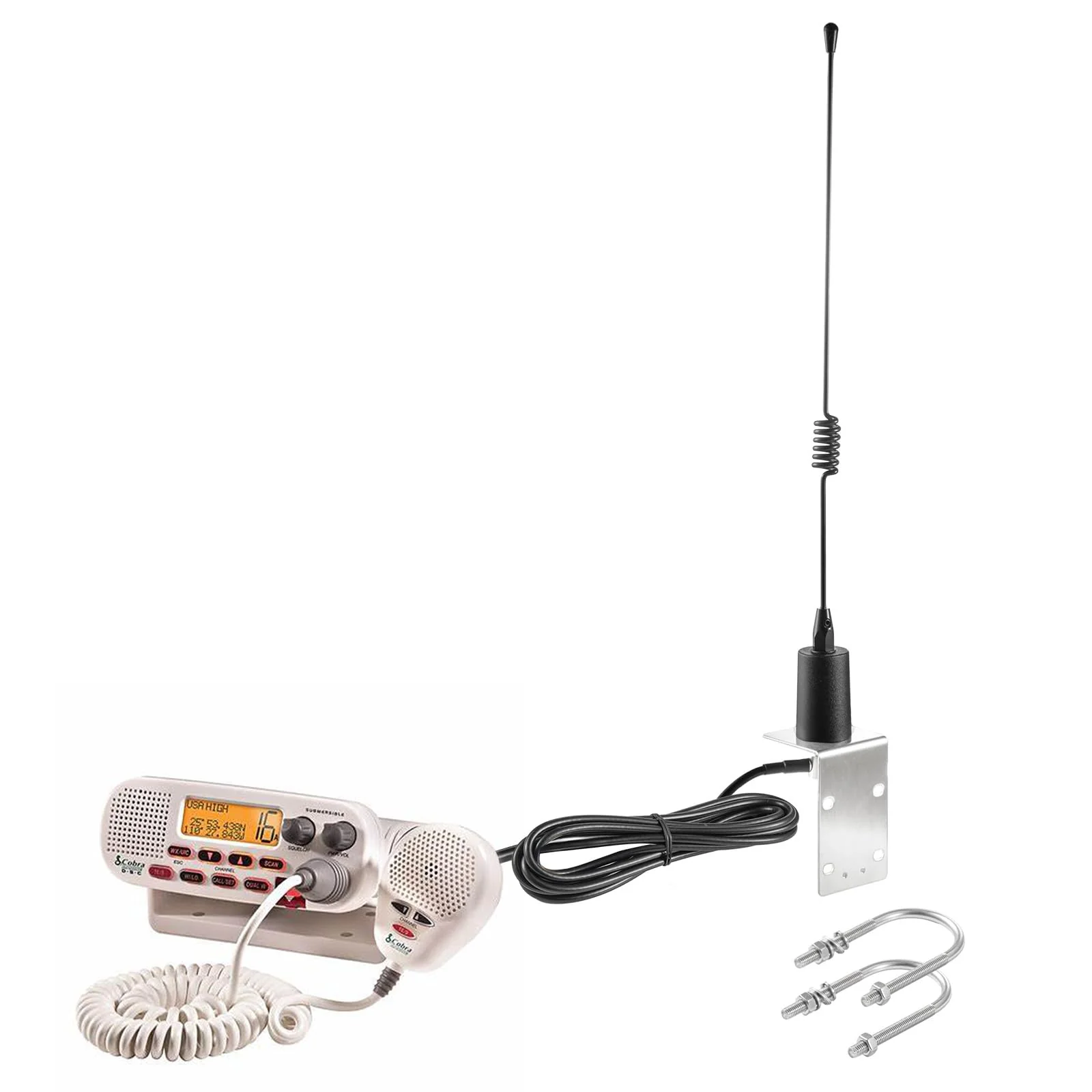 Long Range VHF Marine Radio Antenna 156-163MHz Antenna PL259 Connector with 16.5 Feet Low Loss Coaxial Cable for Midland Uniden Cobra Icom Yaesu Vertex Standard Marine Radio, Eifagur Spring Antenna - Image 5