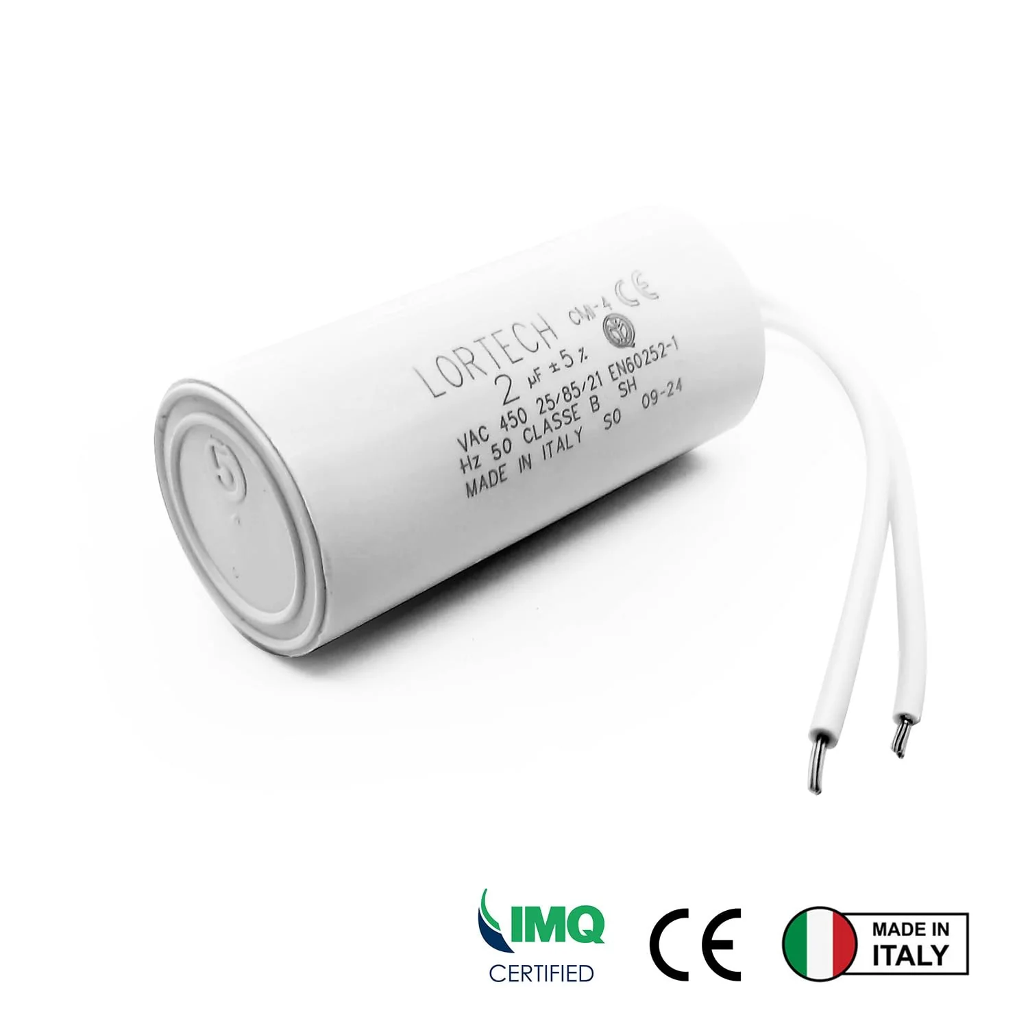 LORTECH Start-up capacitor 2µF 450V cylindrical plastic capacitor electronic component - Image 3