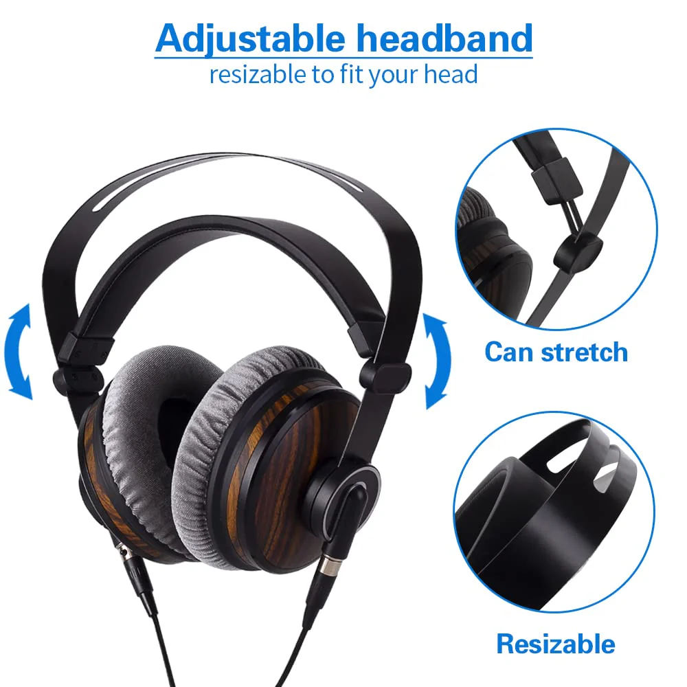 lotoraia HiFi Music Studio Monitor Headphones - 50mm Drivers Unit and 3.5mm/6.35mm Jack, Wired Over Ear Headphones for Music, DJ Mixing, Audiophile and AMP Computer Recording HF23 - Image 3