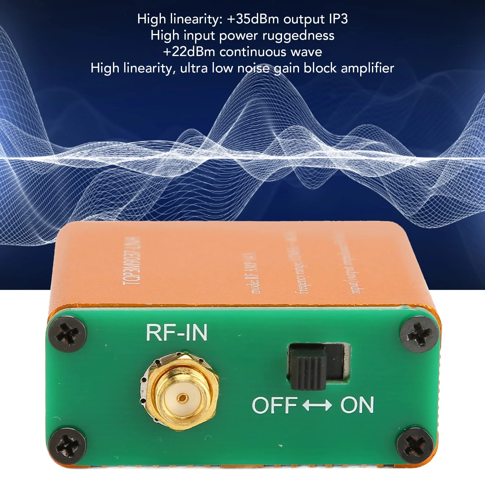 Low Noise 0.1 MHz 6 GHz Amplifier, 20 dB LNA Amplifier with High Gain for Shortwave, FM Radio, HF Power Preamp Module, SMA Socket (Supplied with Built-in Battery) Supplied with built-in battery - Image 3