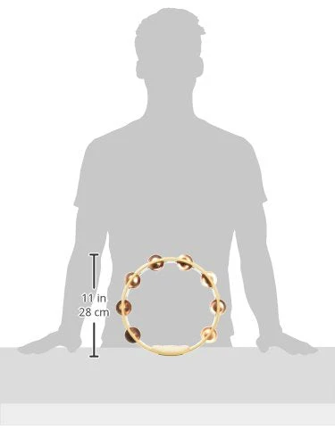 LP Accent 10" Single Row Wood Tambourine with Copper Jingles LP381-C - Image 2