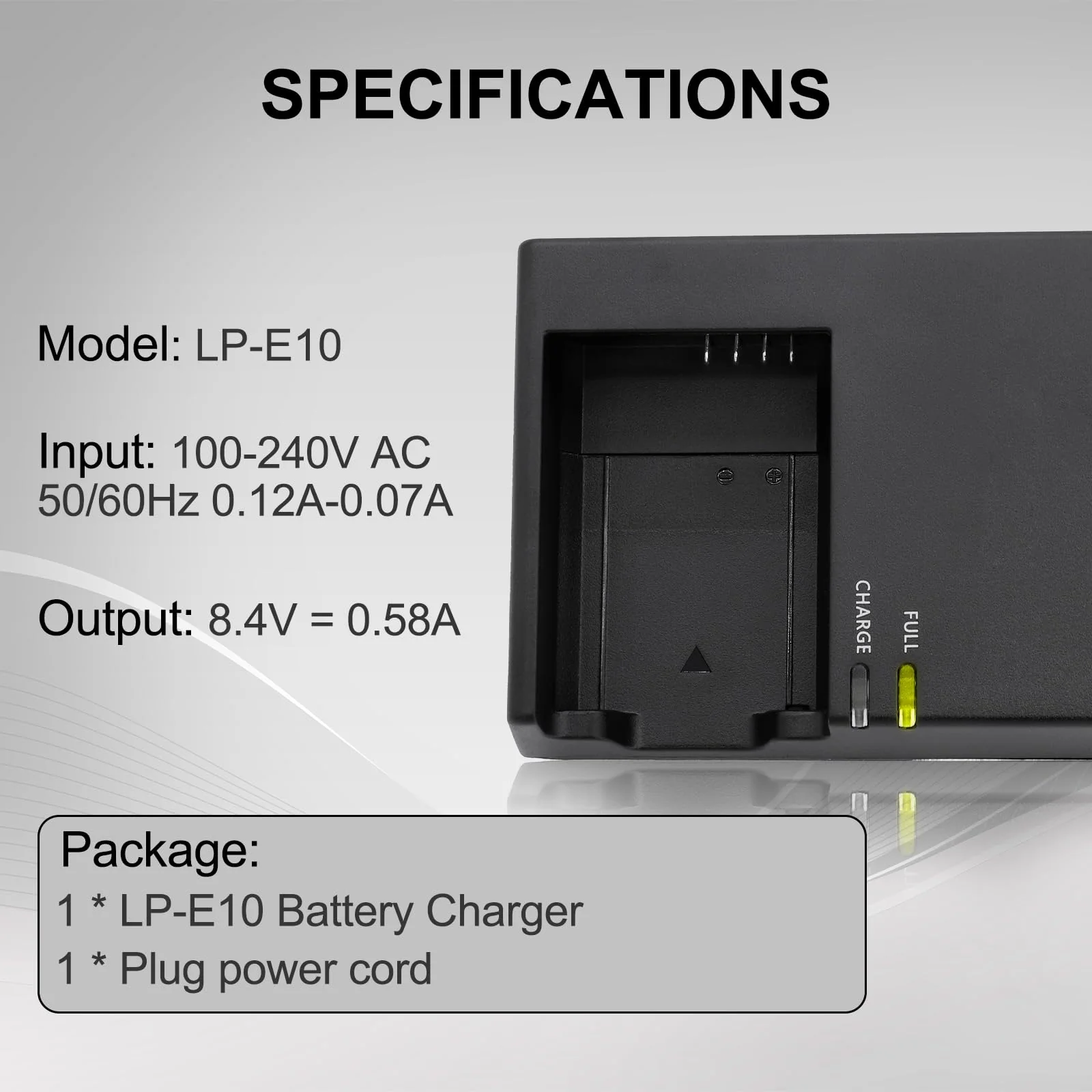 LP-E10 LC-E10 LC-E10C Quick Battery Charger for Canon: EOS Rebel T7 T6 T5 T3 T100 4000D 3000D 2000D 1500D 1300D 1200D 1100D DSLR Digital Camera Kiss X50 Battery Power Supply Cord - Image 5