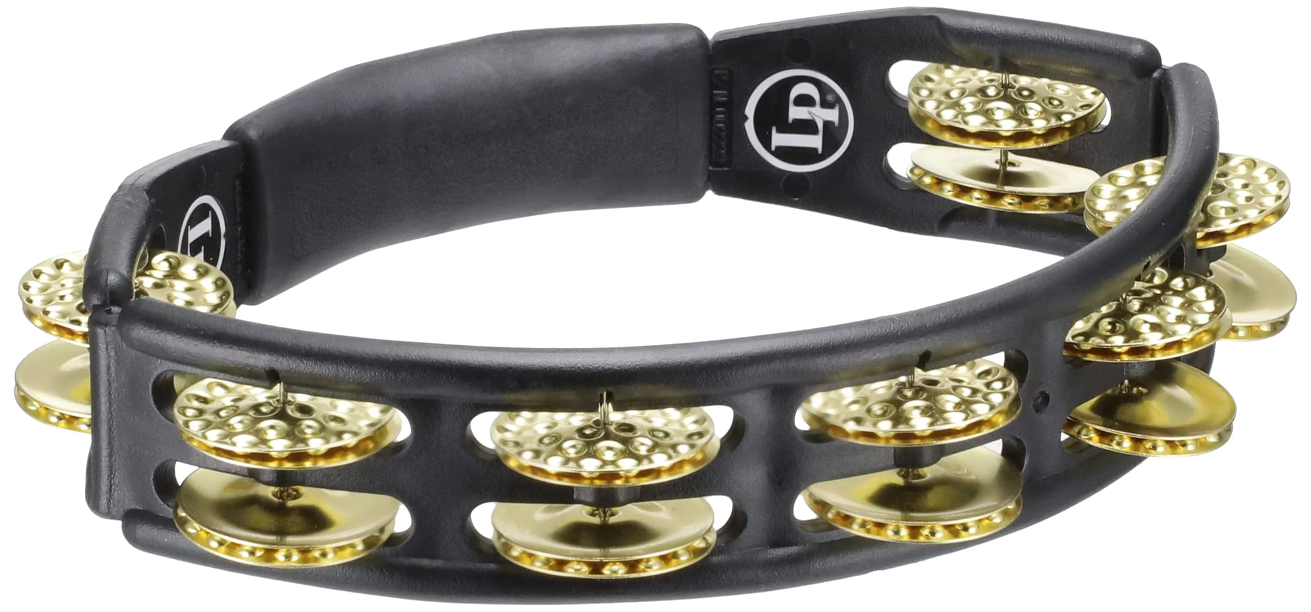LP174 Cyclops, Dimpled Brass Jingles, Black, Hand Held Tambourine - Image 4