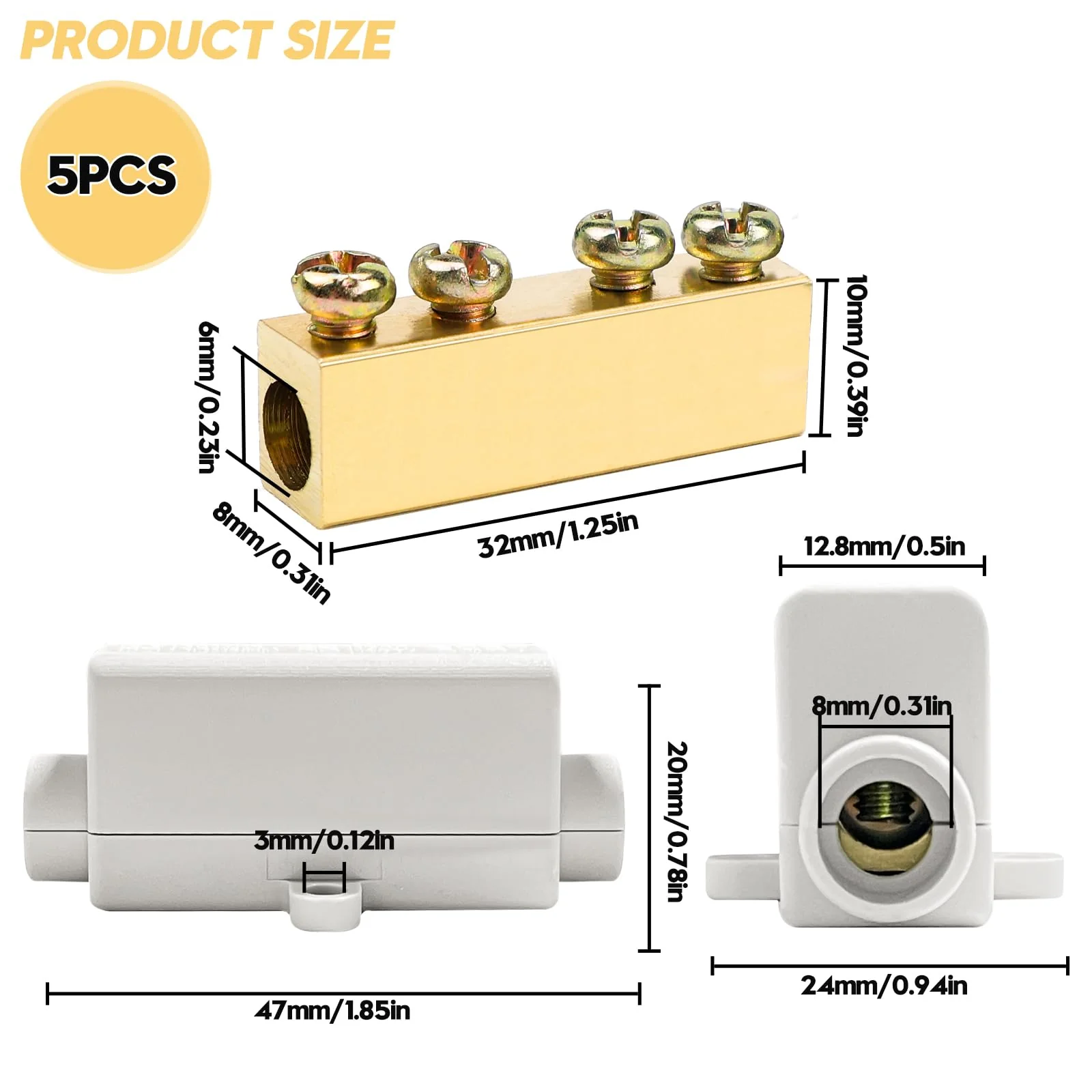 LPZMPZ Cable Connector Terminal Strip for 2.5 to 16 mm² Wire Terminal Block Connection Clamps Conductor Clamps Electric Main Cable Branch Terminal Terminal Terminal 1000 V 100 A - Image 2