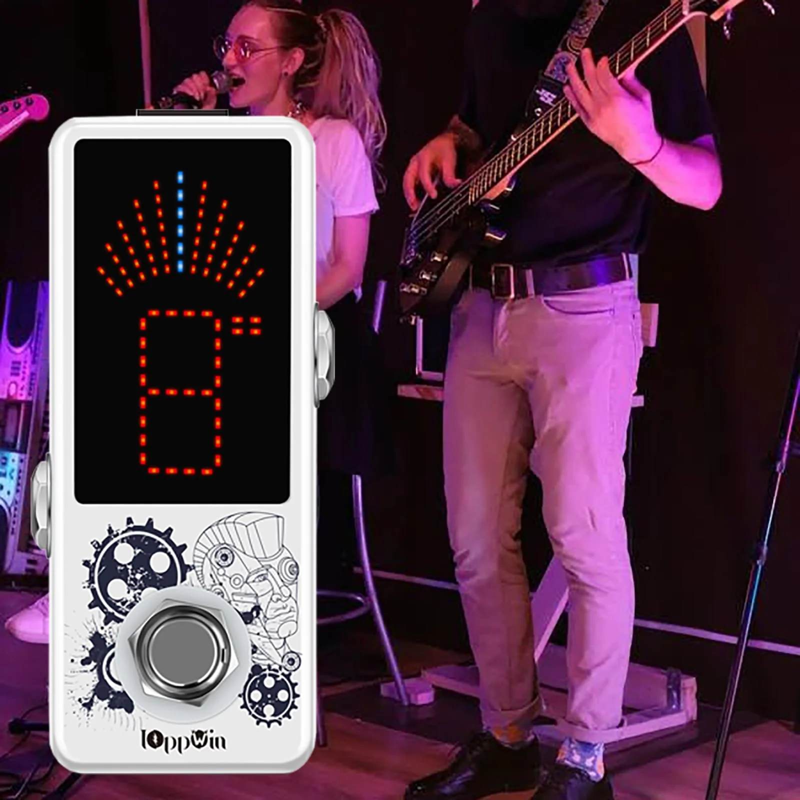 LT-910 Chromatic Tuner with LED Display & Precise Strobe Mode (0.1% Accuracy) - Metal Shell, True Bypass, Compact Design for Guitar/Bass/Violin - Image 2
