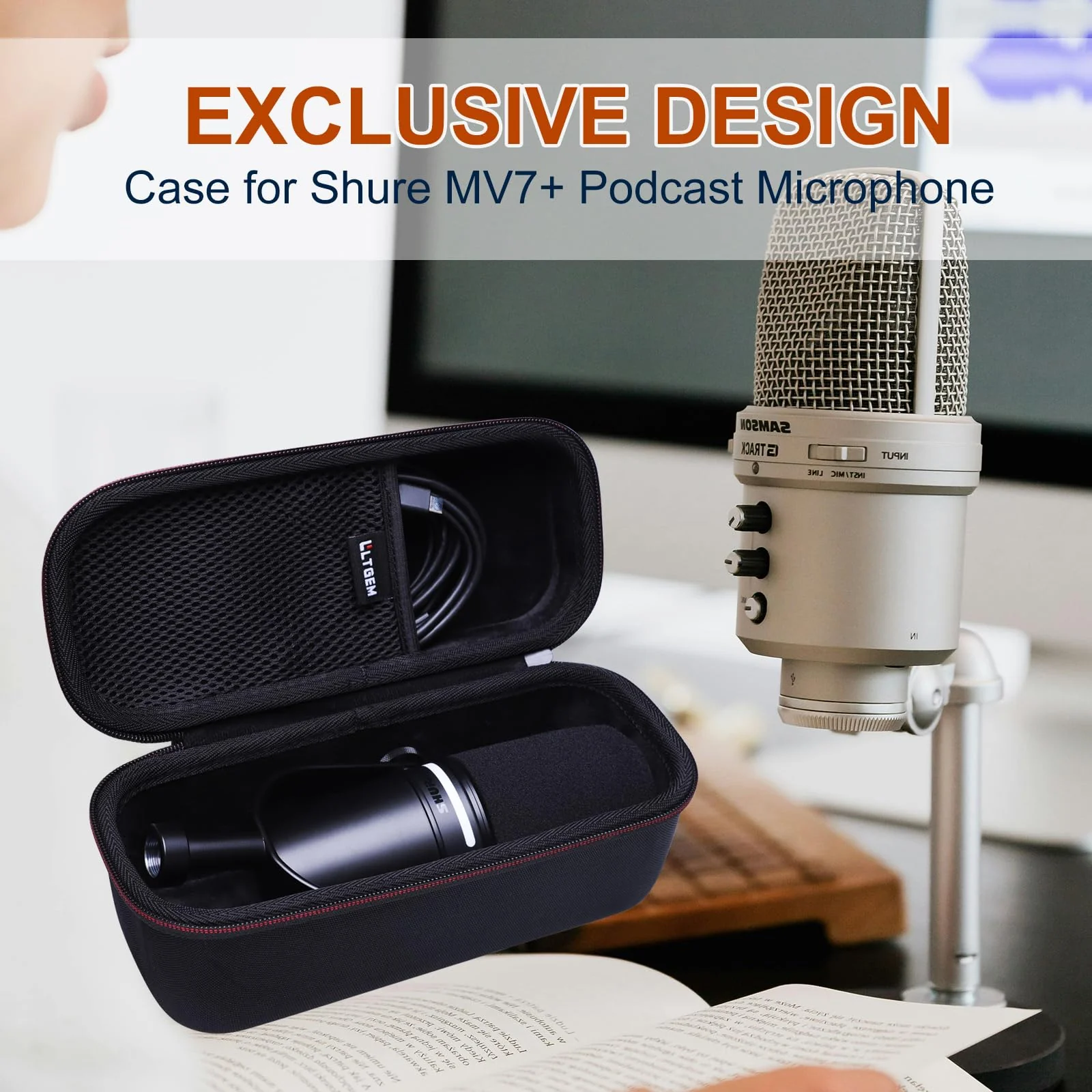 LTGEM Case Compatible with Shure MV7+ Podcast Dynamic Microphone, Case Only - Image 7