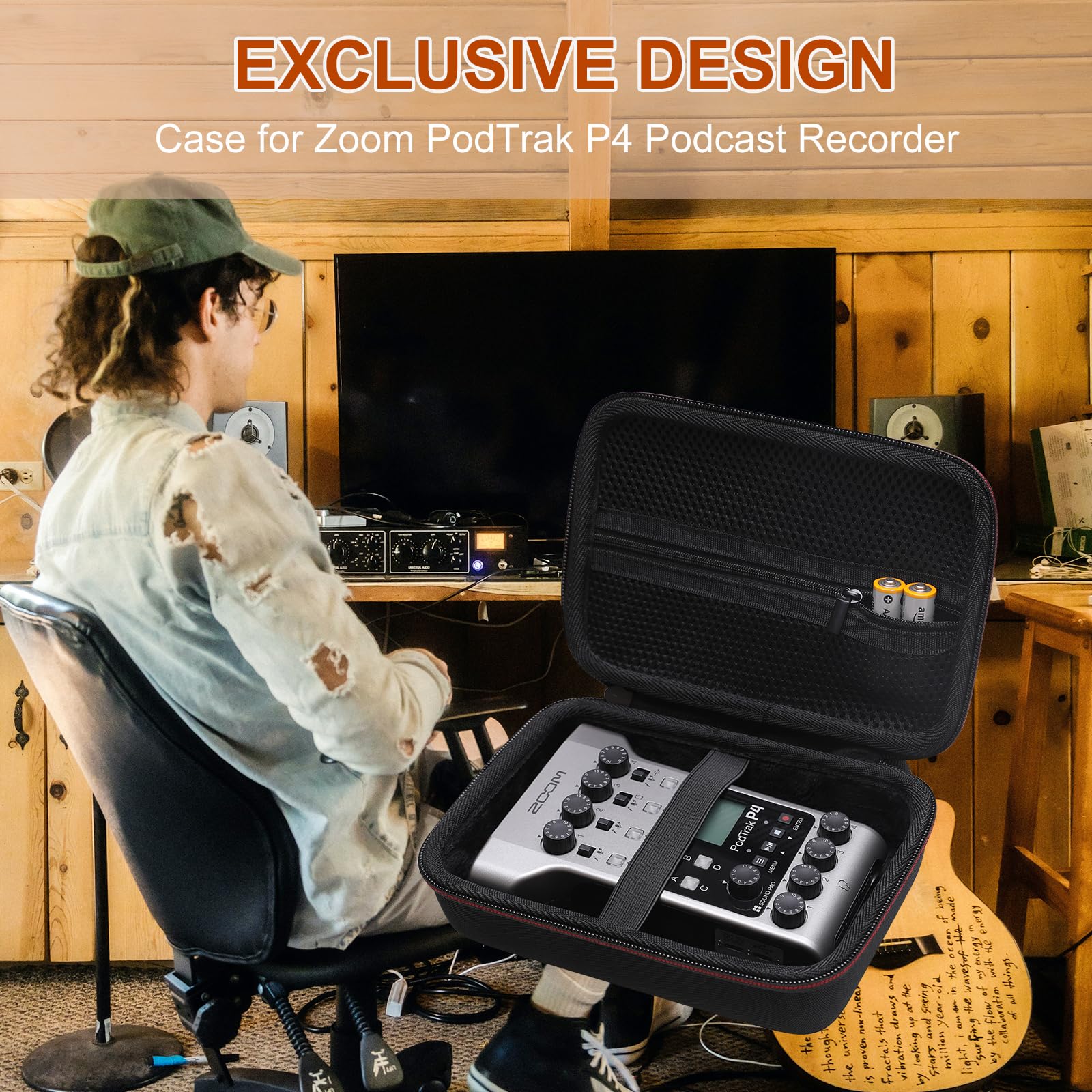 LTGEM Hard Travel Case Compatible with Zoom PodTrak P4 Podcast Recorder - Image 7