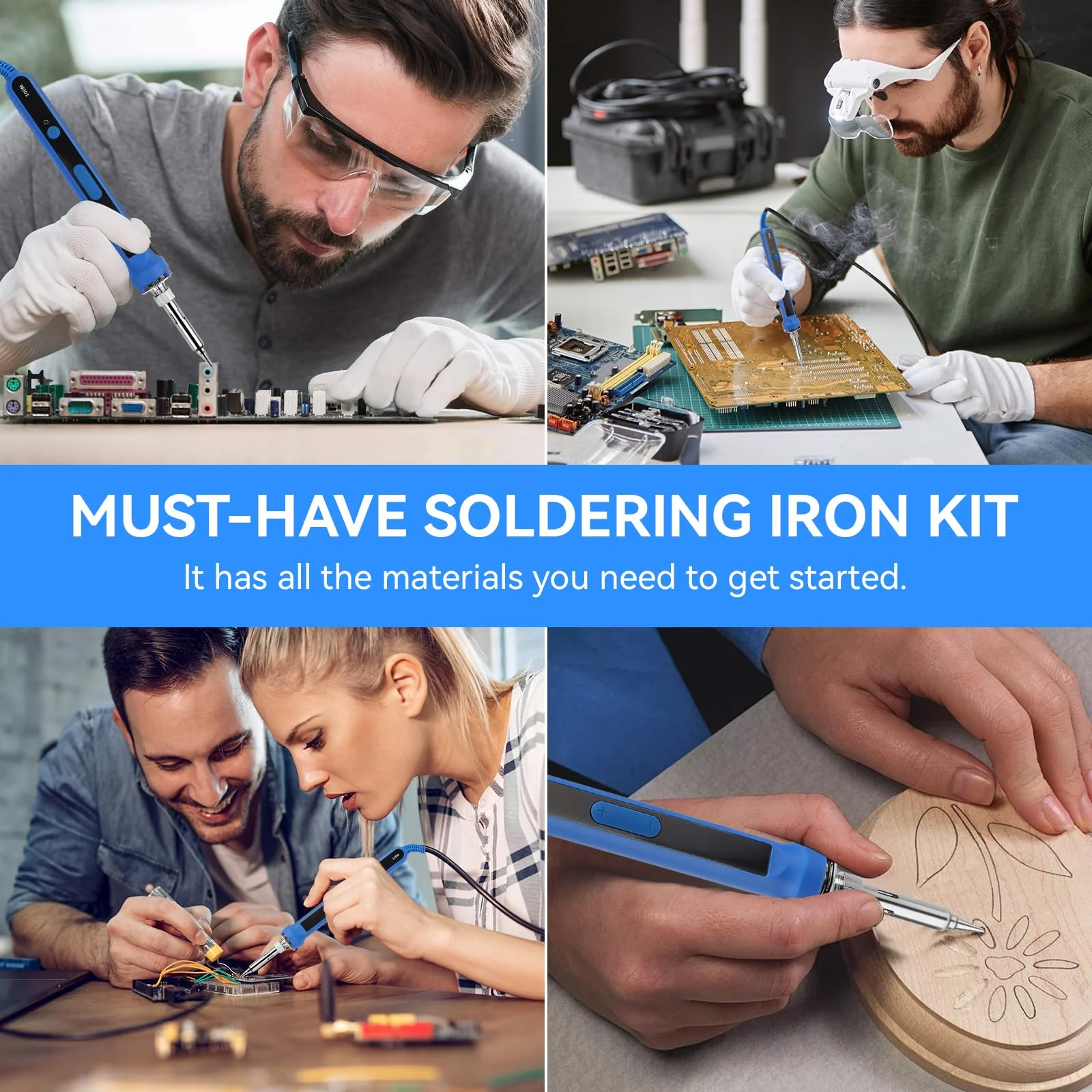 Ltkolben Set 100 W, LED Lt Piston with Temperature Control 180-520C, Soldering Kit with On/Off Switch, 50 g Litter Wire, 5 Litre Tips, Discharge Pump, Lt Piston Stand, Tweezers, Digital Multimeter (15 15 pieces - Image 7