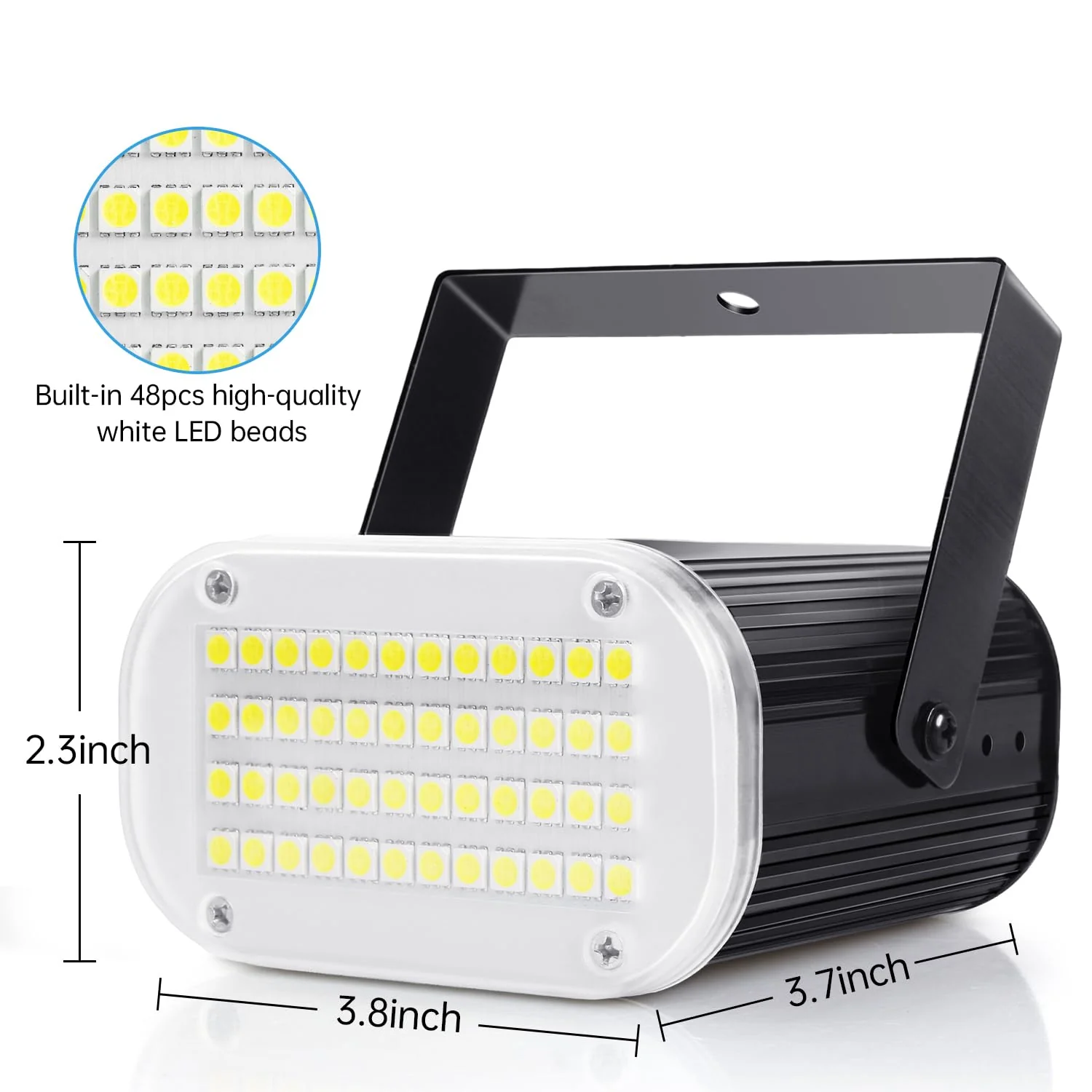 Luditek 2-Pack Mini Halloween White LED Strobe Light, Sound Activated 48 LED Flash Party Disco Lights for Room Parties Indoor Outdoor Decorations - Image 3