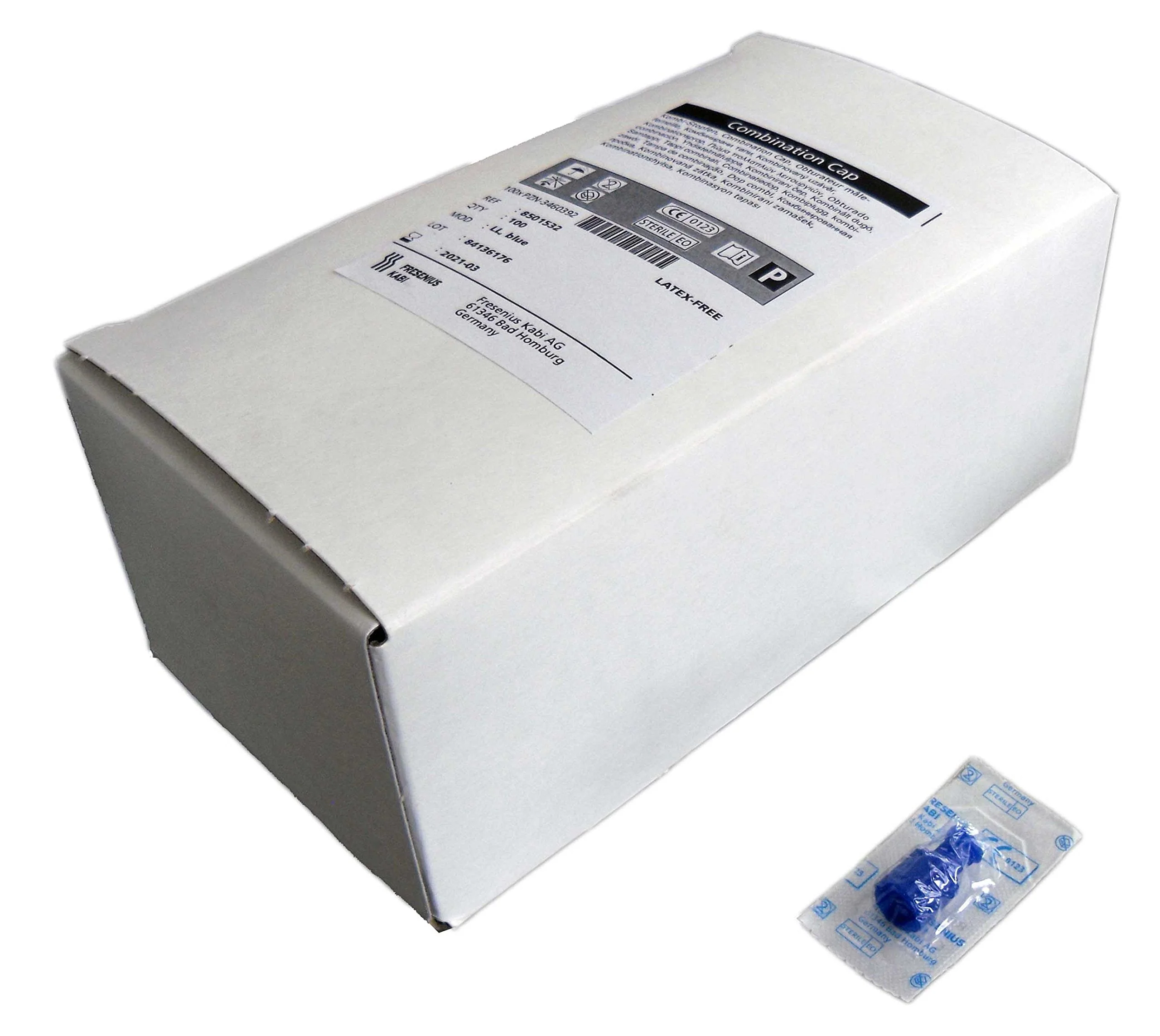 Luer Lock Combination Stoppers Sterile Blue Pack of 100 - Image 2