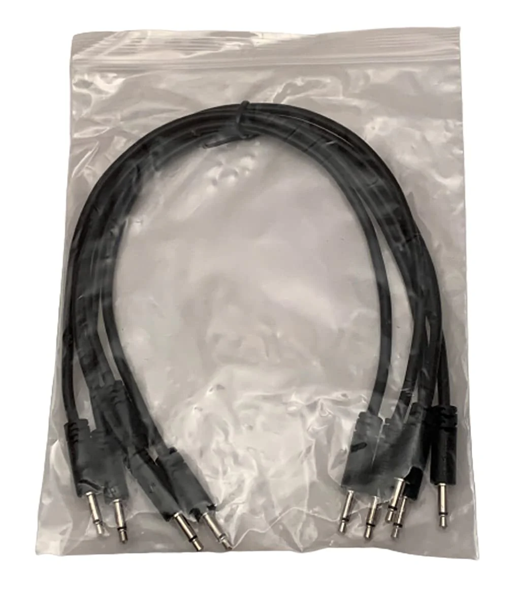 Luigis Modular Supply Spaghetti Eurorack Patch Cables - Package of 5 Black Cables, 12 (30 cm) - Image 2