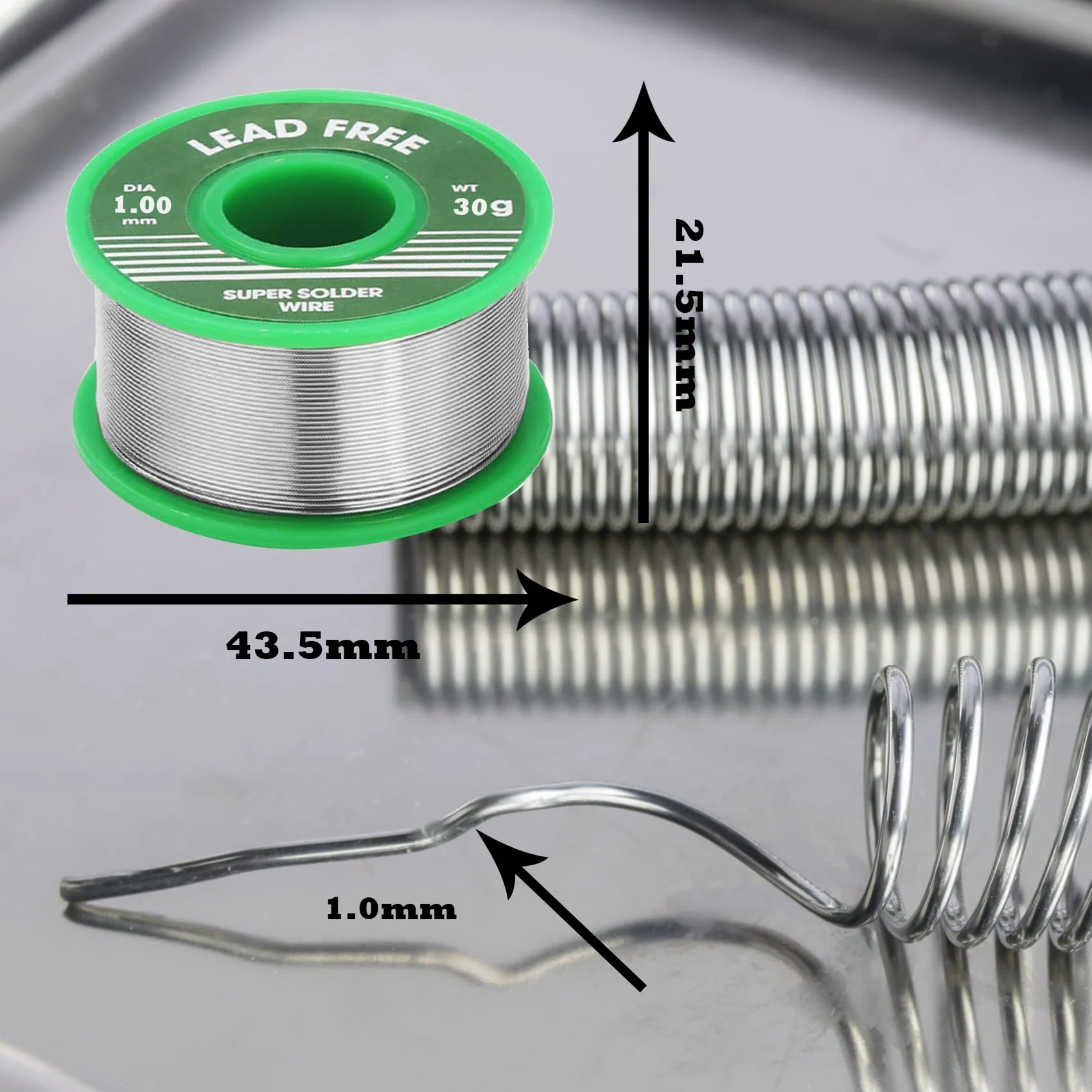 lumcov Solder Wire, Lead-Free Solder with Rosin Core, Electronic Soldering Wire on Roll, Coil Soldering Tin, Wire Soldering Solder, for Electric Soldering and DIY (1 mm, 30 g) - Image 2