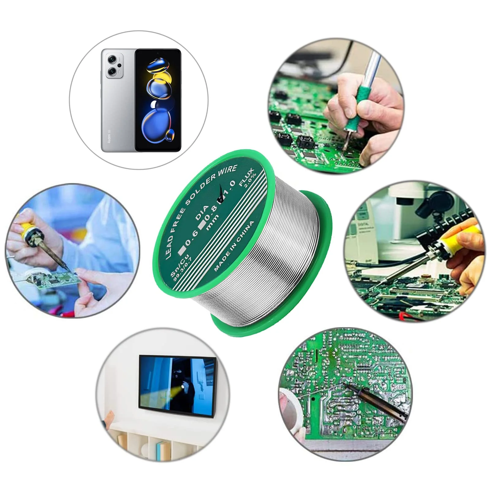 lumcov Solder Wire, Lead-Free Solder with Rosin Core, Electronic Soldering Wire on Roll, Coil Soldering Tin, Wire Soldering Solder, for Electric Soldering and DIY (1 mm, 30 g) - Image 6
