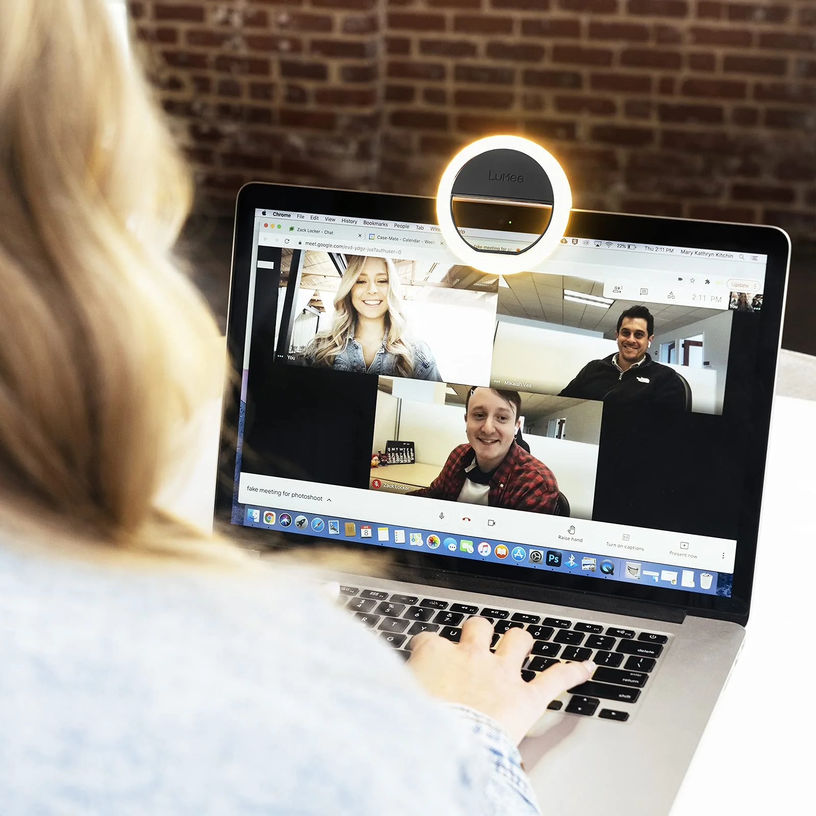 LuMee Studio Clip Light - LED Ring Light for Laptops, Monitors, Smartphones, Tablets - Portable and Rechargeable - Black - Image 2