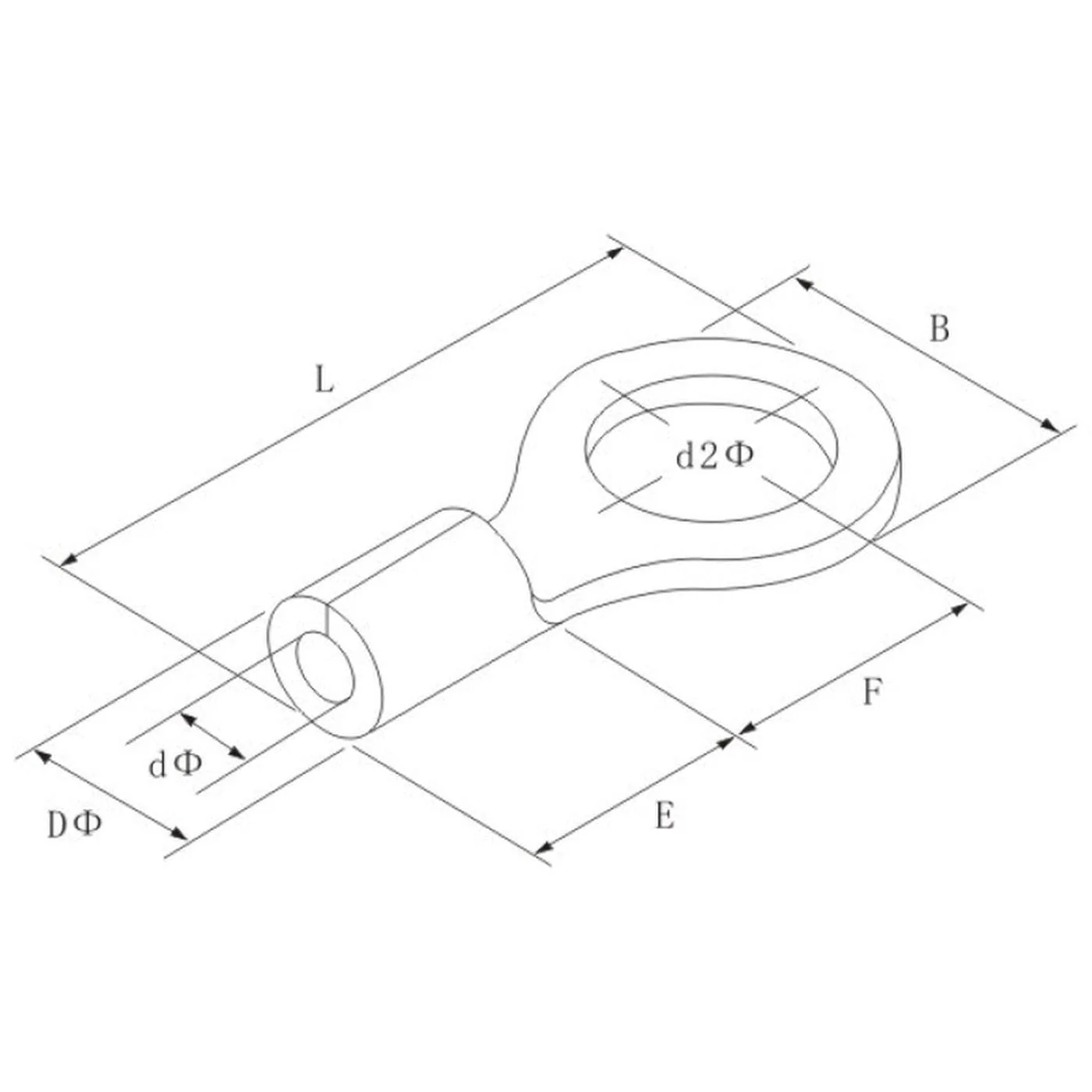 Lumonic 25 x Crimp Terminals Blank 0.5-1.5 mm² I Ring Cable Lugs M4 Uninsulated I Cable Lugs M4, Tube Cable Lug 0.5 mm2 1.5 mm2 Ring Eyelets, Crimp Connector 0,5-1,5mm² Hole diameter: M4 - Image 2