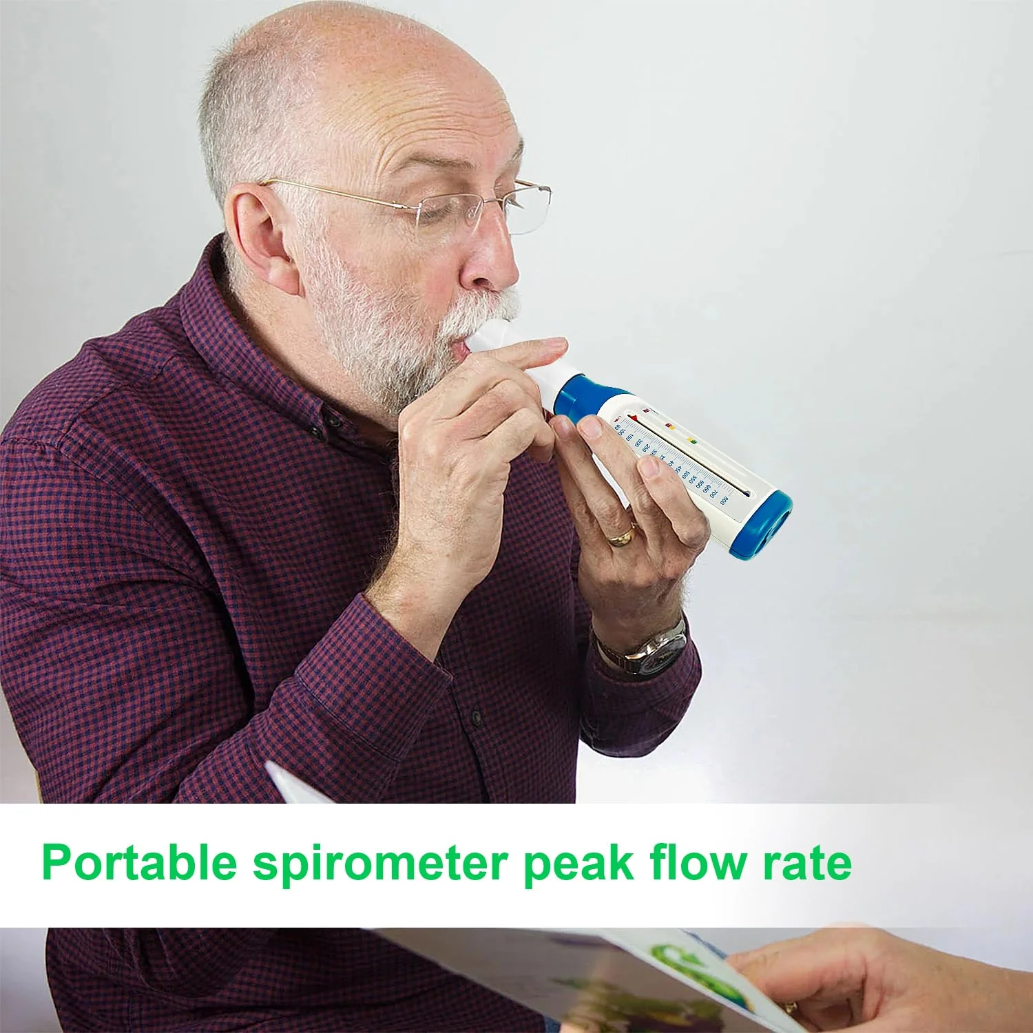 Lung Trainer and Performance Monitor for the Lungs, Domestic Lung Health Monitor, Portable Peak Flow Meter, Precise Measurements, Small Peak Flow Meter blue-white - Image 3