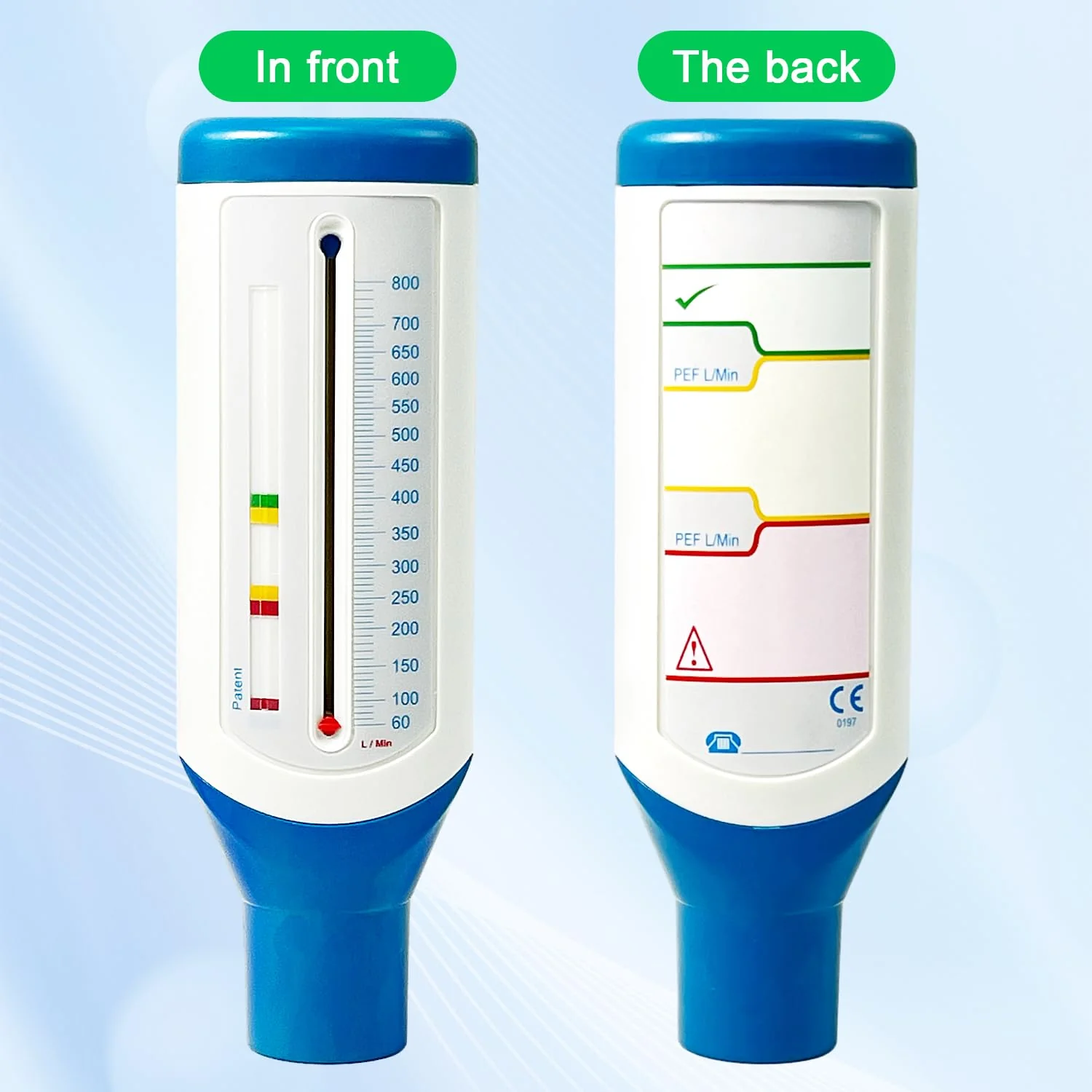 Lung Trainer and Performance Monitor for the Lungs, Domestic Lung Health Monitor, Portable Peak Flow Meter, Precise Measurements, Small Peak Flow Meter blue-white - Image 4