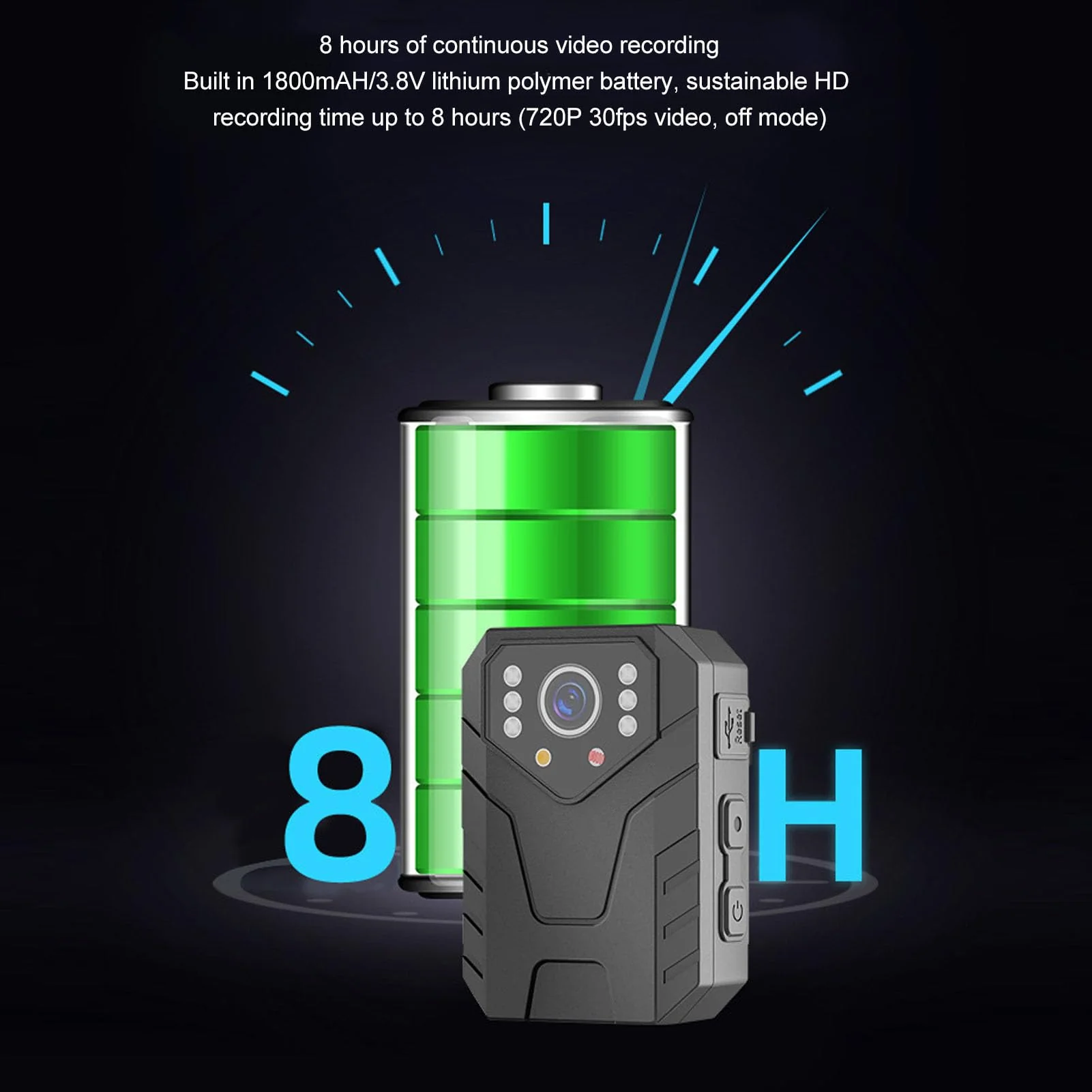 Luqeeg 4K Worn Camera, Design, Night, Motion Detection, Wearable Video Recorder with Back Clip for Law Enforcement - Image 3