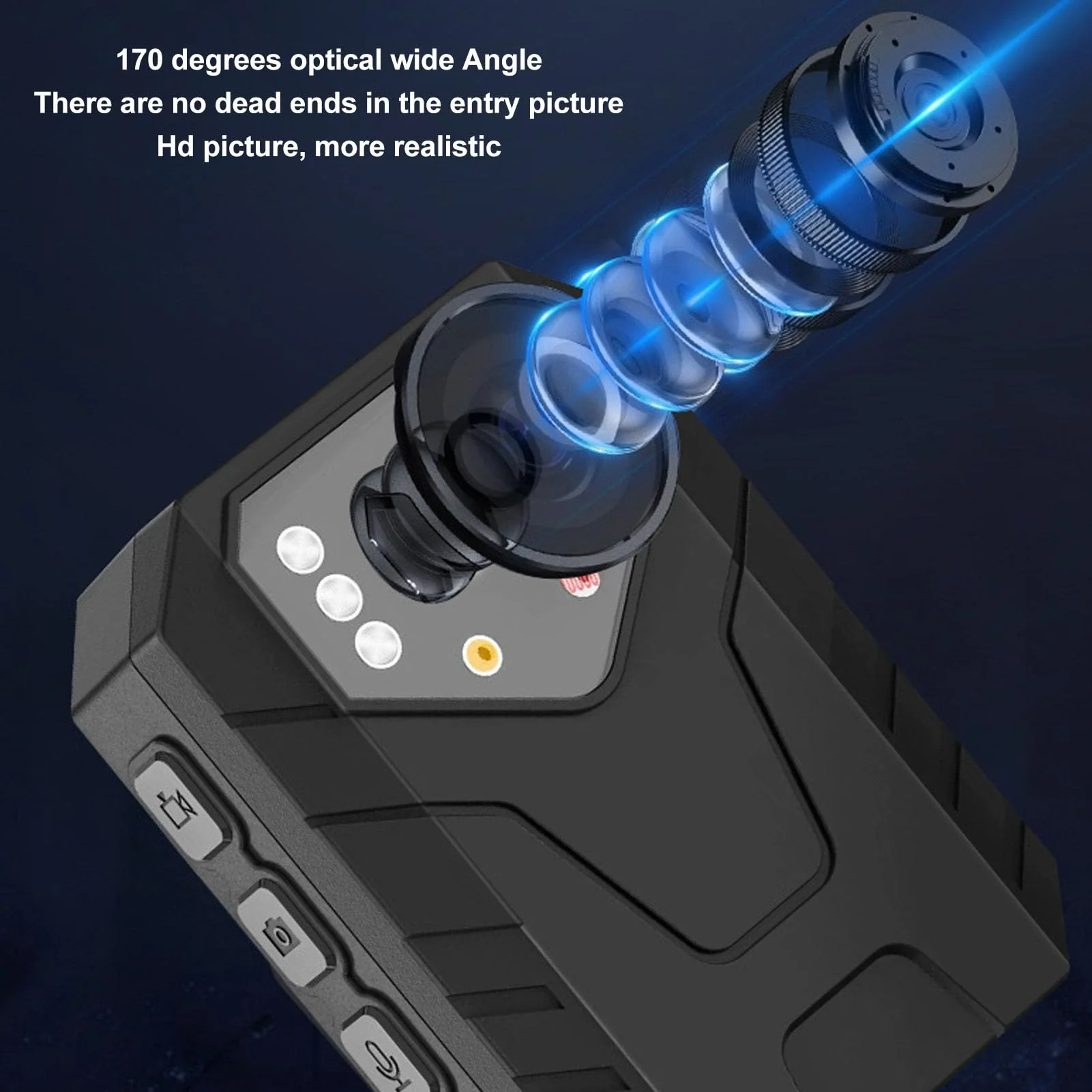 Luqeeg 4K Worn Camera, Design, Night, Motion Detection, Wearable Video Recorder with Back Clip for Law Enforcement - Image 9