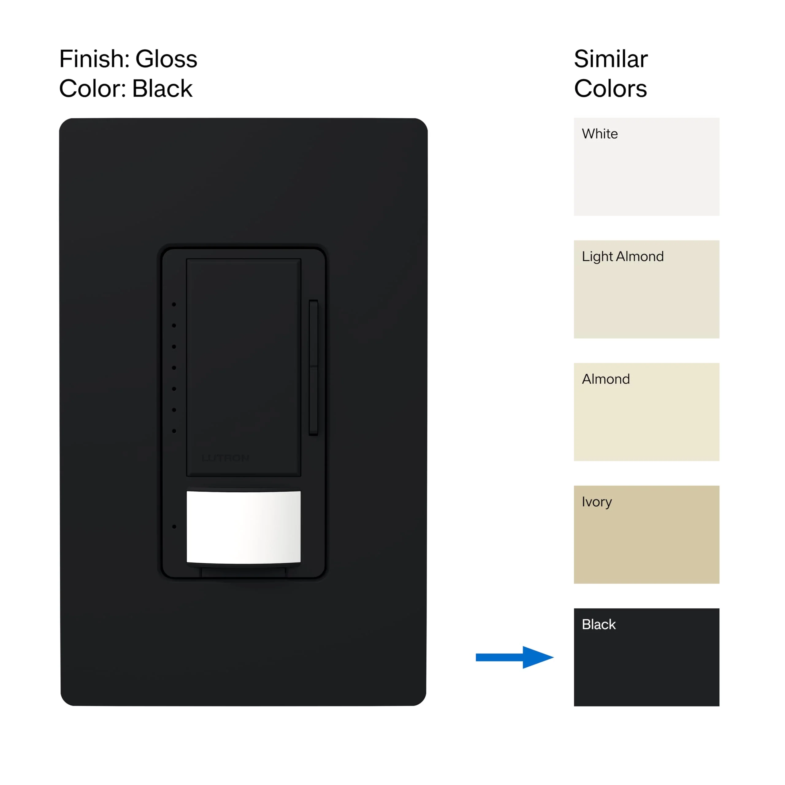 Lutron Maestro Motion Sensor Dimmer Switch for Bathroom, Garage, Laundry Room, and Closet, Occupancy and Vacancy Sensor, Single-Pole/Multi-Location, No Neutral Req, MSCL-OP153M-BL, Black 1 Pack - Image 2