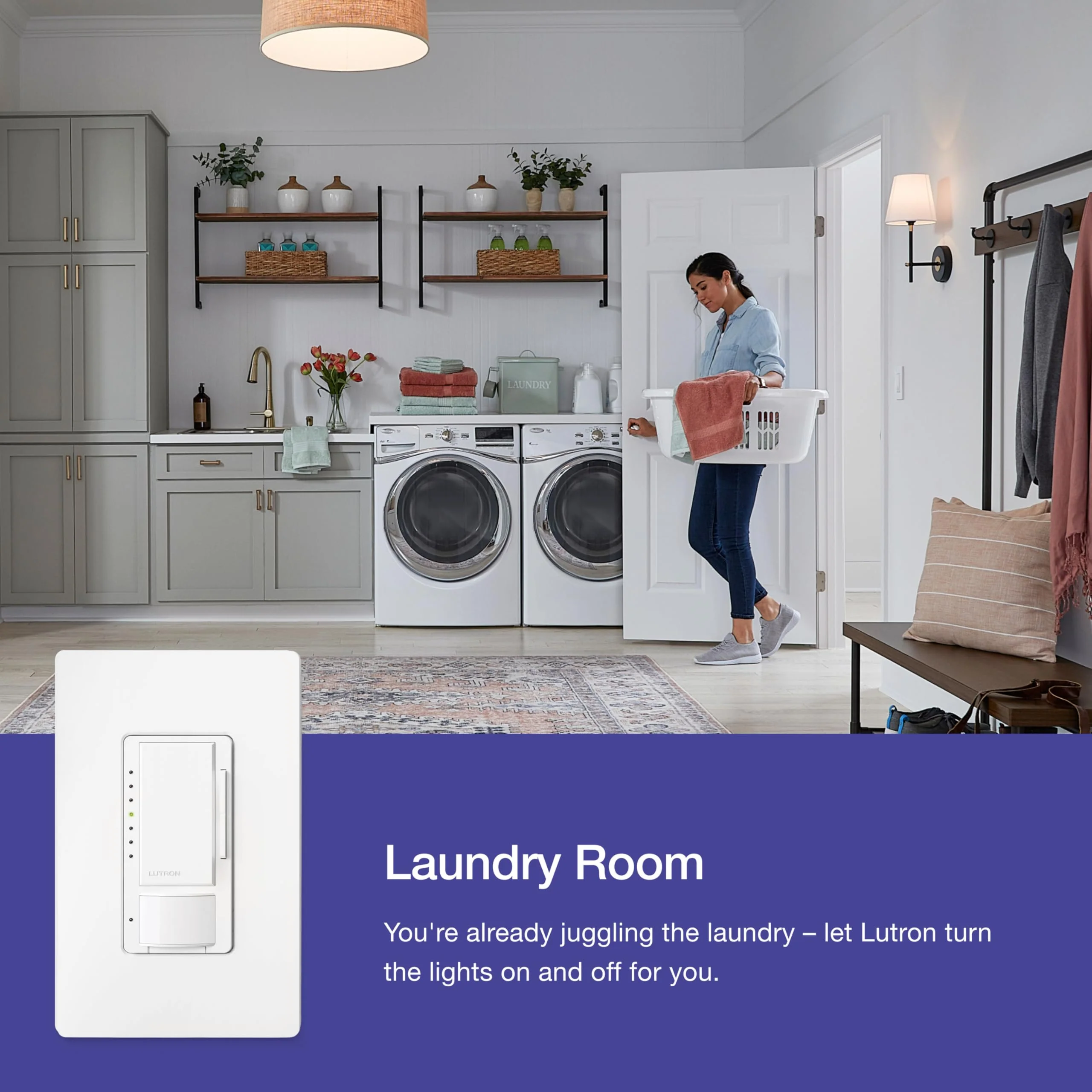 Lutron Maestro Motion Sensor Dimmer Switch for Bathroom, Garage, Laundry Room, and Closet, Occupancy and Vacancy Sensor, Single-Pole/Multi-Location, No Neutral Req, MSCL-OP153M-BL, Black 1 Pack - Image 3