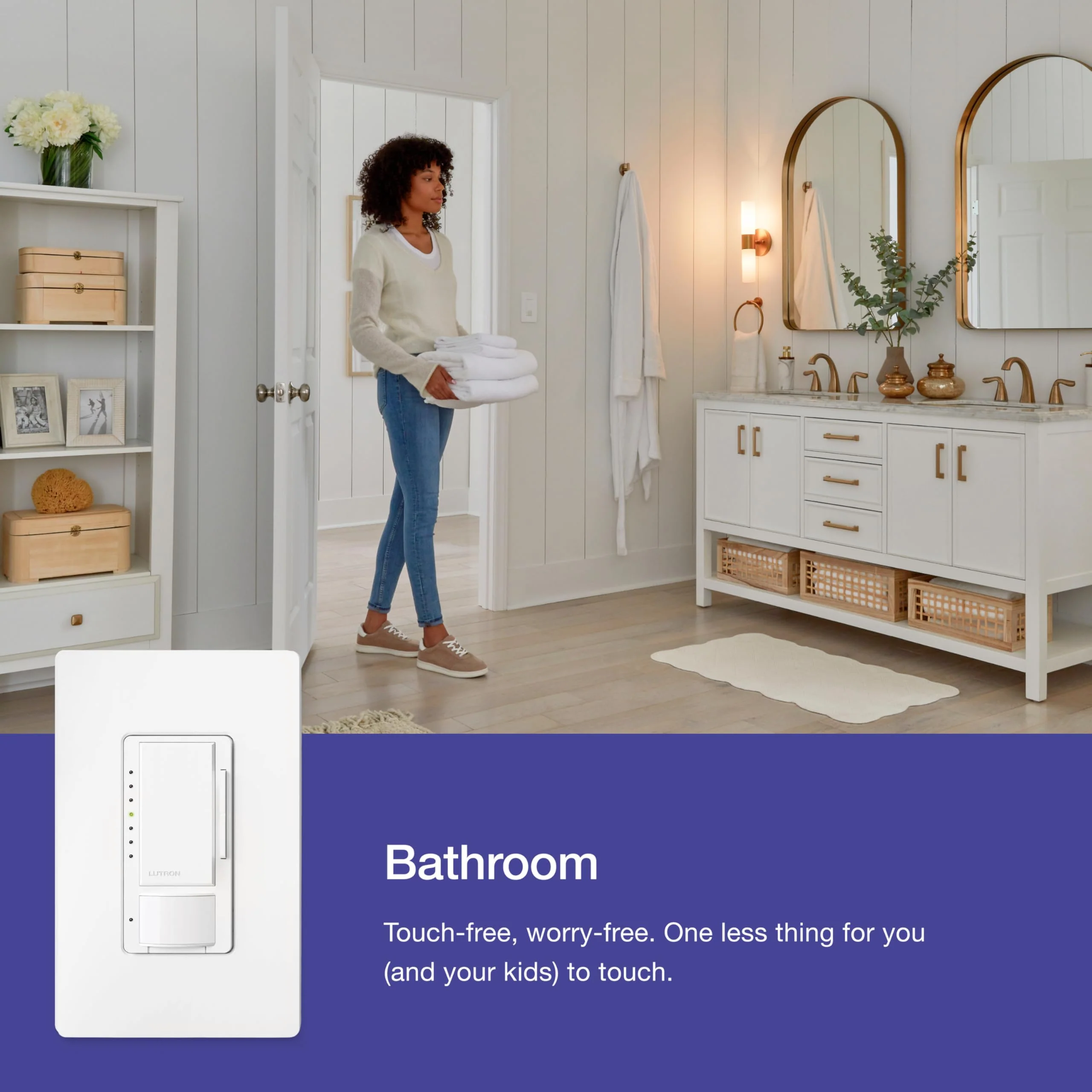 Lutron Maestro Motion Sensor Dimmer Switch for Bathroom, Garage, Laundry Room, and Closet, Occupancy and Vacancy Sensor, Single-Pole/Multi-Location, No Neutral Req, MSCL-OP153M-BL, Black 1 Pack - Image 5