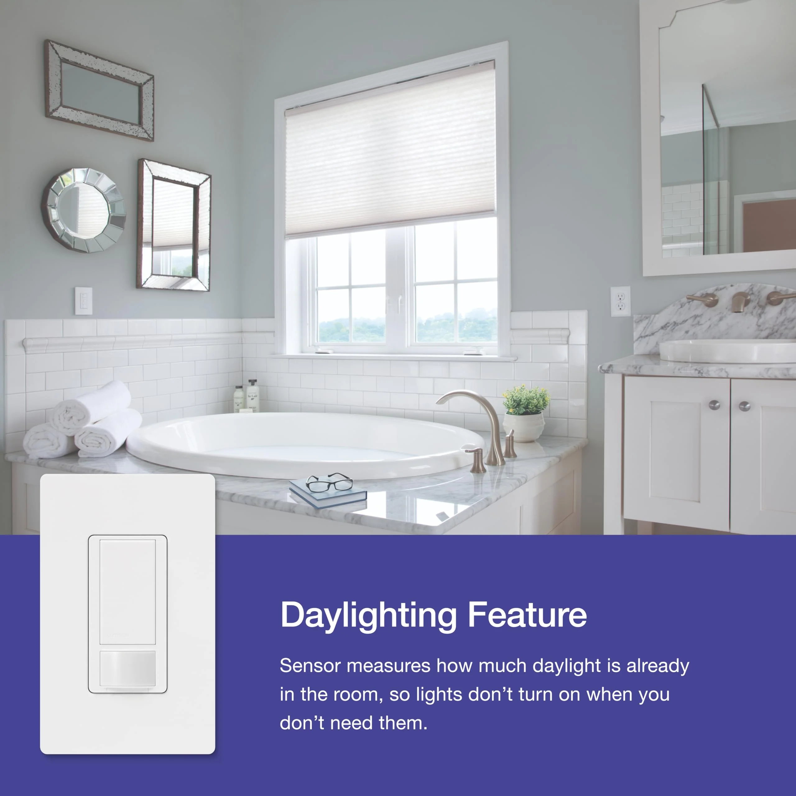 Lutron Maestro Motion Sensor Light Switch Indoor for Bathroom, Garage, Laundry Room, Any Bulbs, Occupancy Vacancy Sensor, Single-Pole, MS-OPS2H-2-WH, White (2 Pack) 2 Pack 2-Amp Single Pole Switch - Image 6
