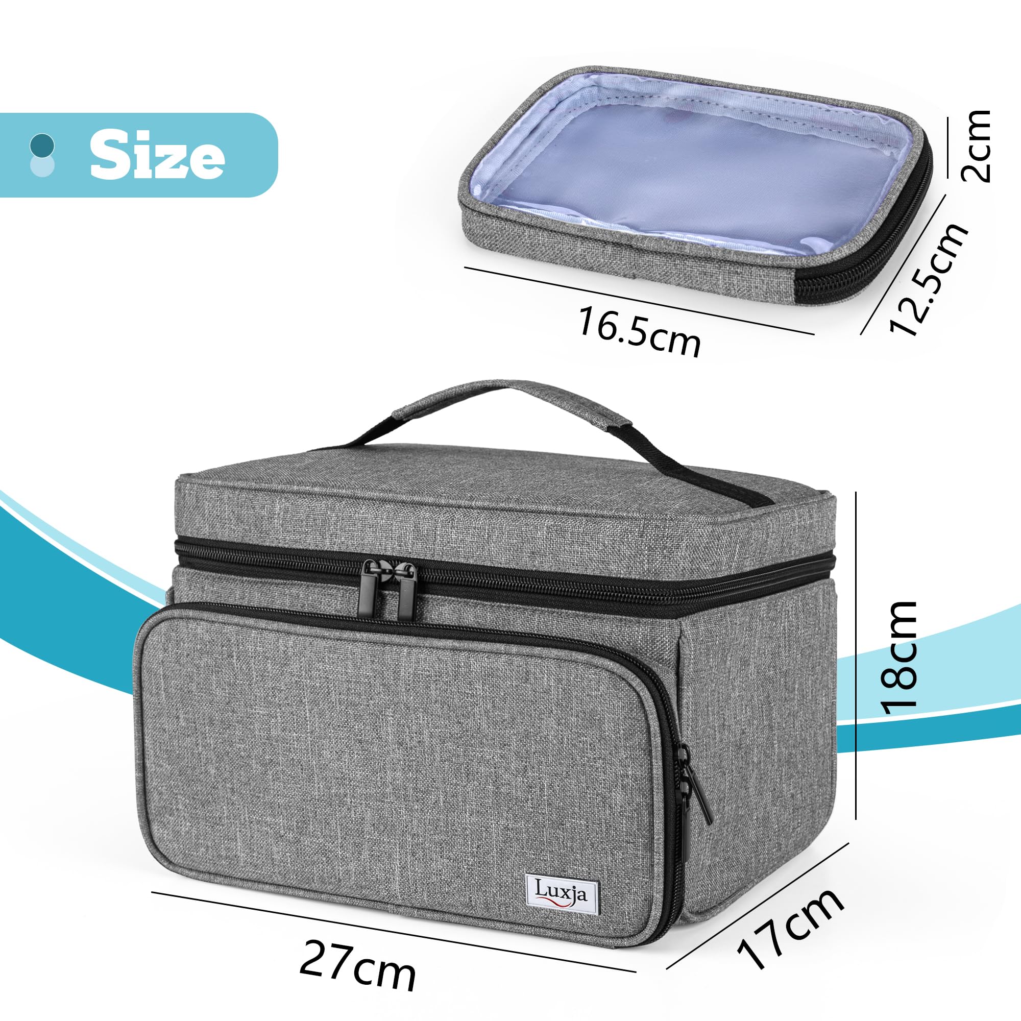 Luxja Medical Bag, Emergency Bag for Medical Accessories, Medicine Bag for Travel, Medical Bag for First Aid Kits, Grey Gray - Image 5
