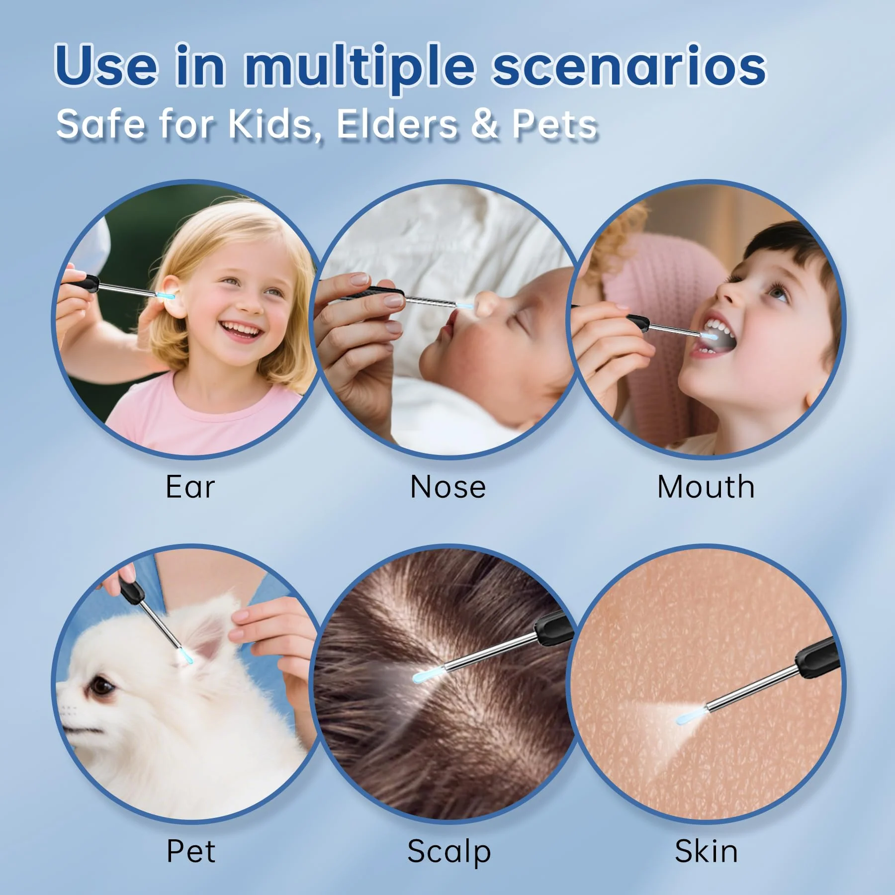 LUZOON 1296P Wifi Ear Wax Remover Otoscope, 360° Wide Angle Otoscope Camera with 6 LEDs for Adults, IP67 Waterproof Otoscope Ear for iPhone, Android, iPad - Image 5