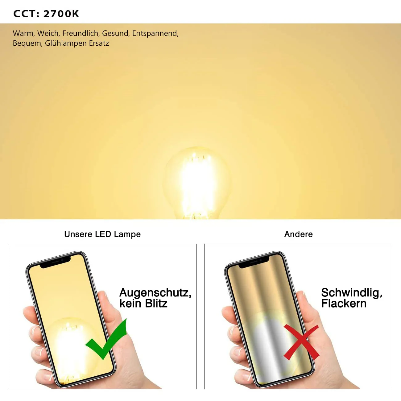 LVWIT E14 LED Lampe P45 Tropfenform, 4W (ersetzt 40W), 2700K Warmweiß Fadenlampe ultrahell 470 lm, Mini Globe, Rustikalampe Filament LED klar, 6er Pack 6 - Image 5